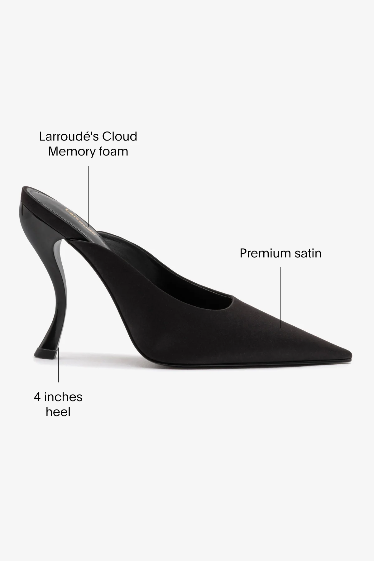 Larroudé by Nicolò B. Inna Mule In Black Satin - Image 5