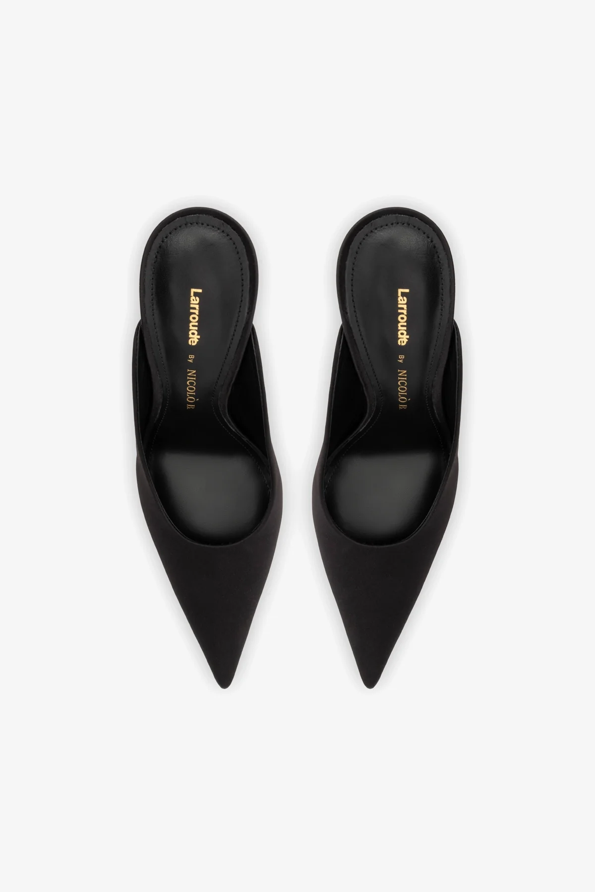 Larroudé by Nicolò B. Inna Mule In Black Satin - Image 7