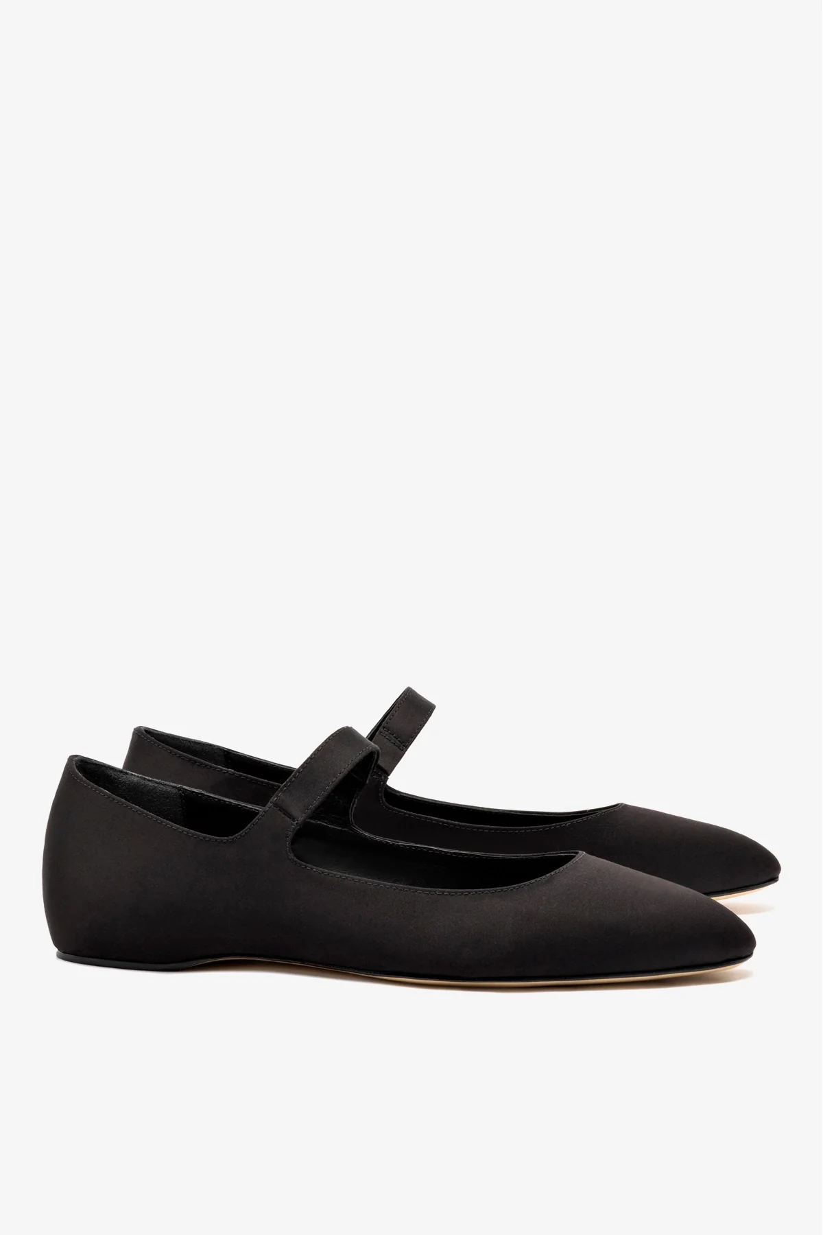 Larroudé by Nicolò B. Maria Ballet Flat In Black Satin - Image 3