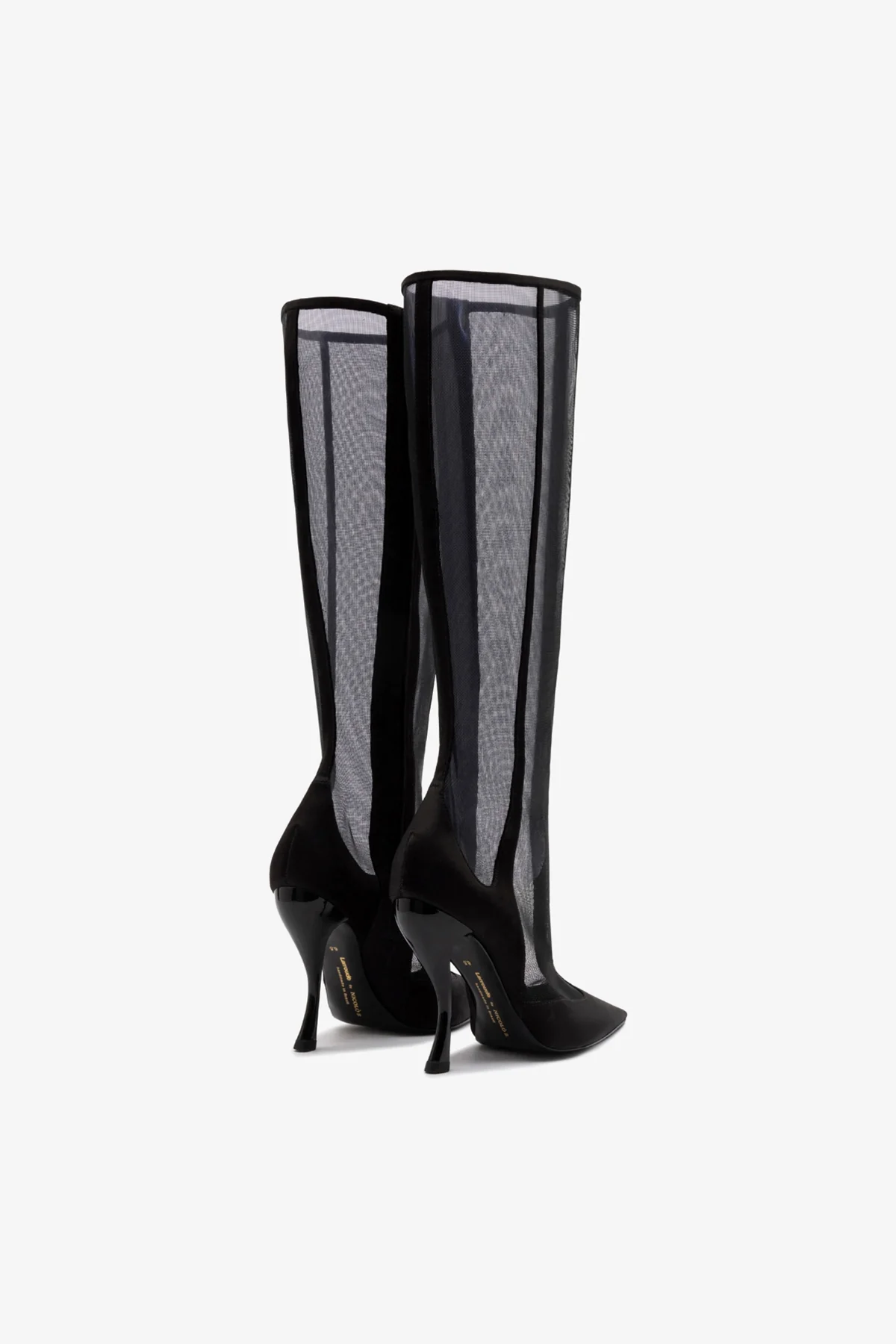 Larroudé by Nicolò B. Zuzu Mesh Boot In Black Satin - Image 3