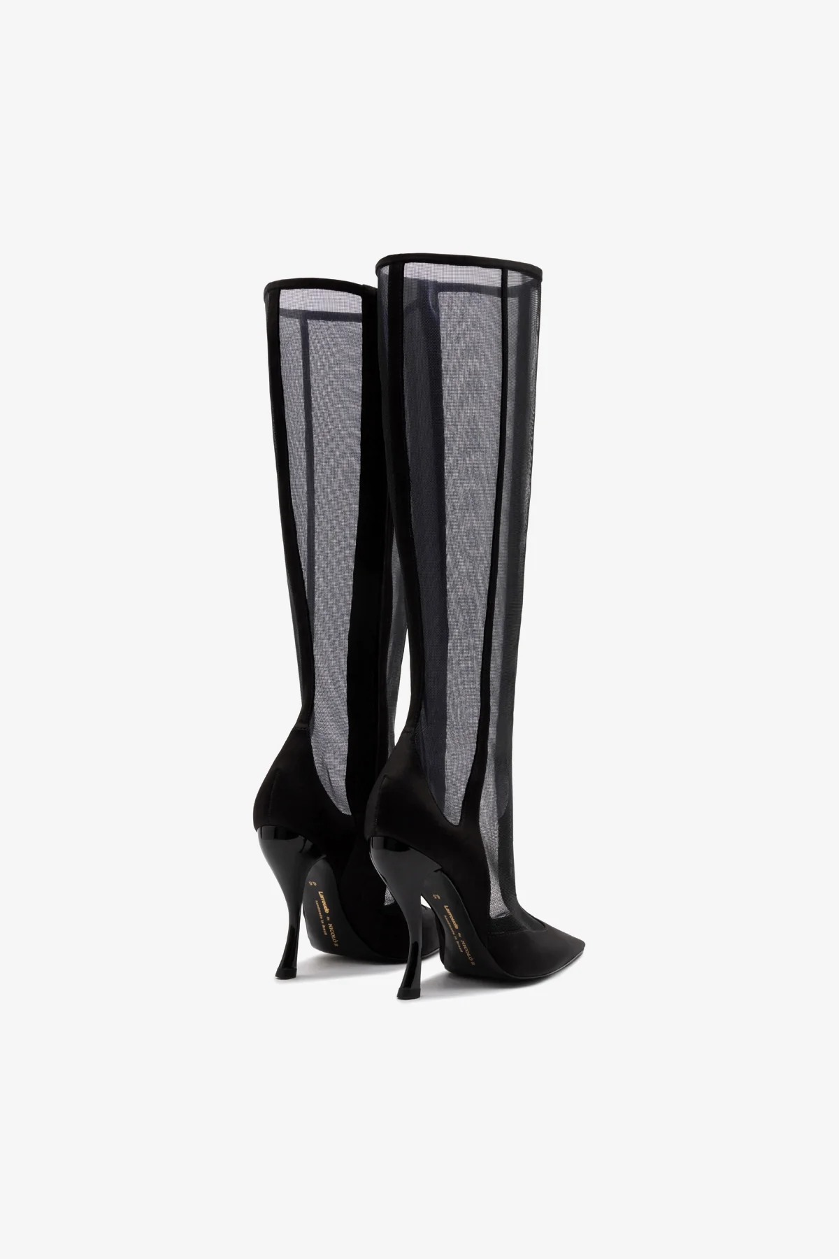 Larroudé by Nicolò B. Zuzu Mesh Boot In Black Satin - Image 7