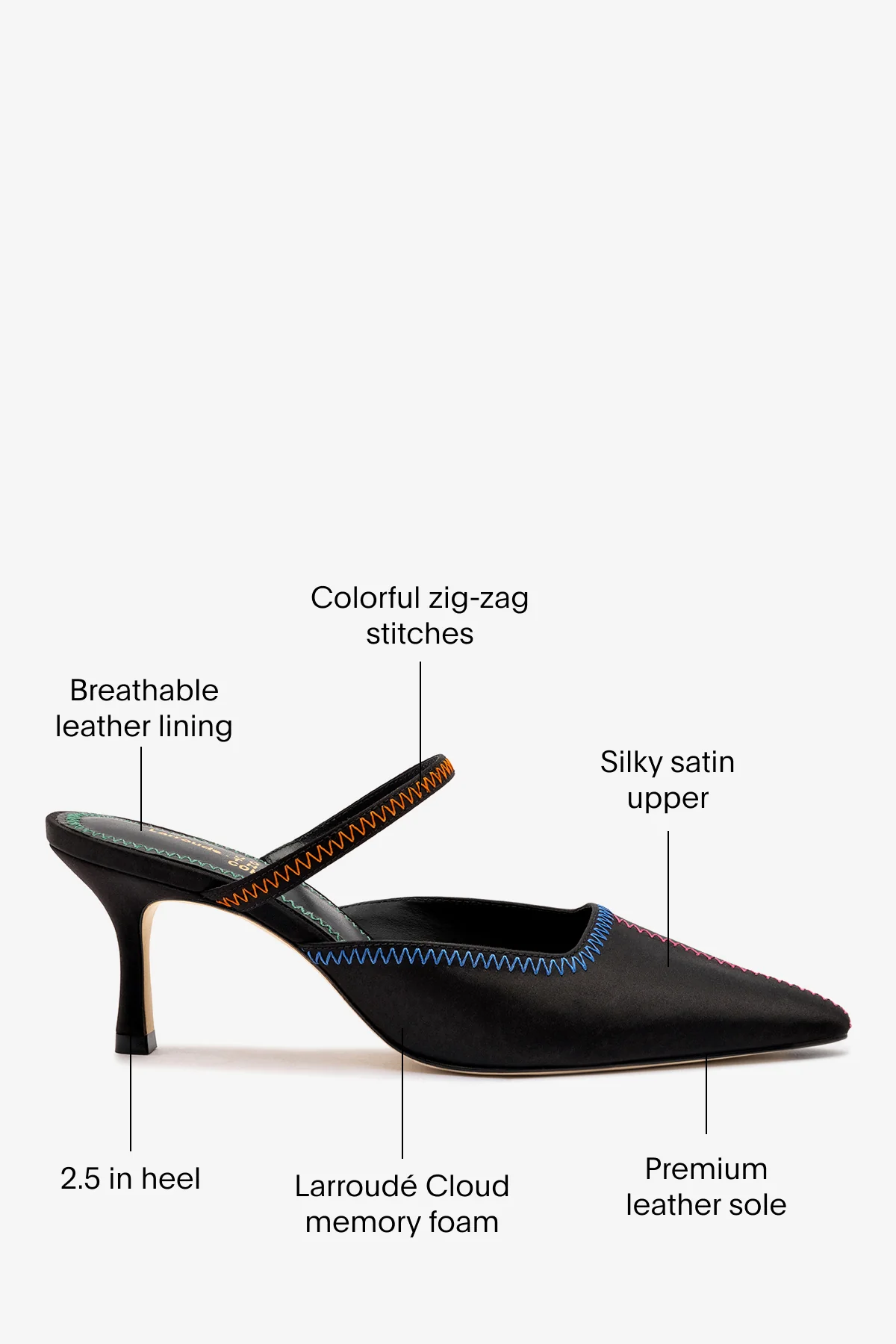Jonathan Cohen by L.: Zig Zag Pump In Black Satin - Image 4