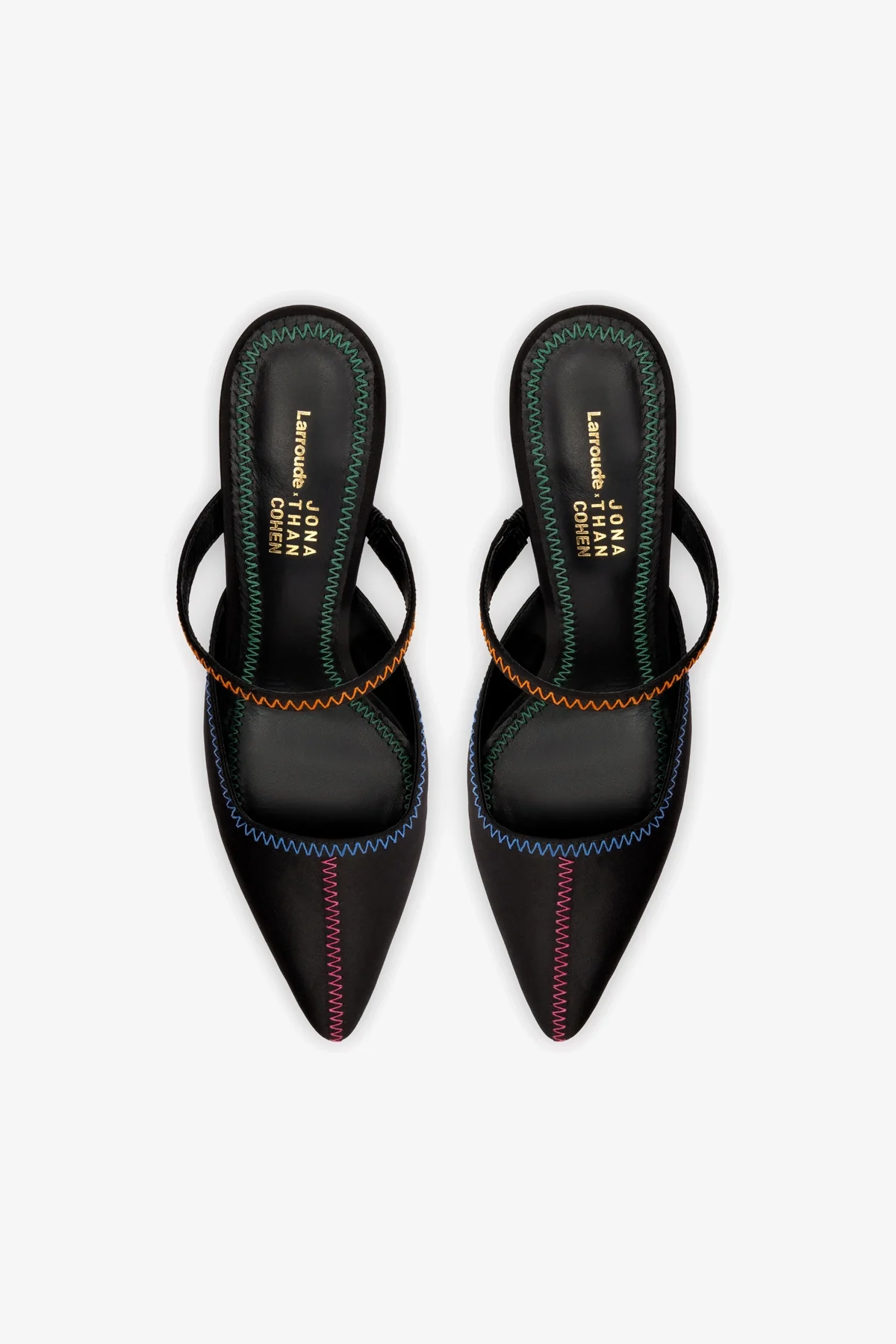 Jonathan Cohen by L.: Zig Zag Pump In Black Satin - Image 5