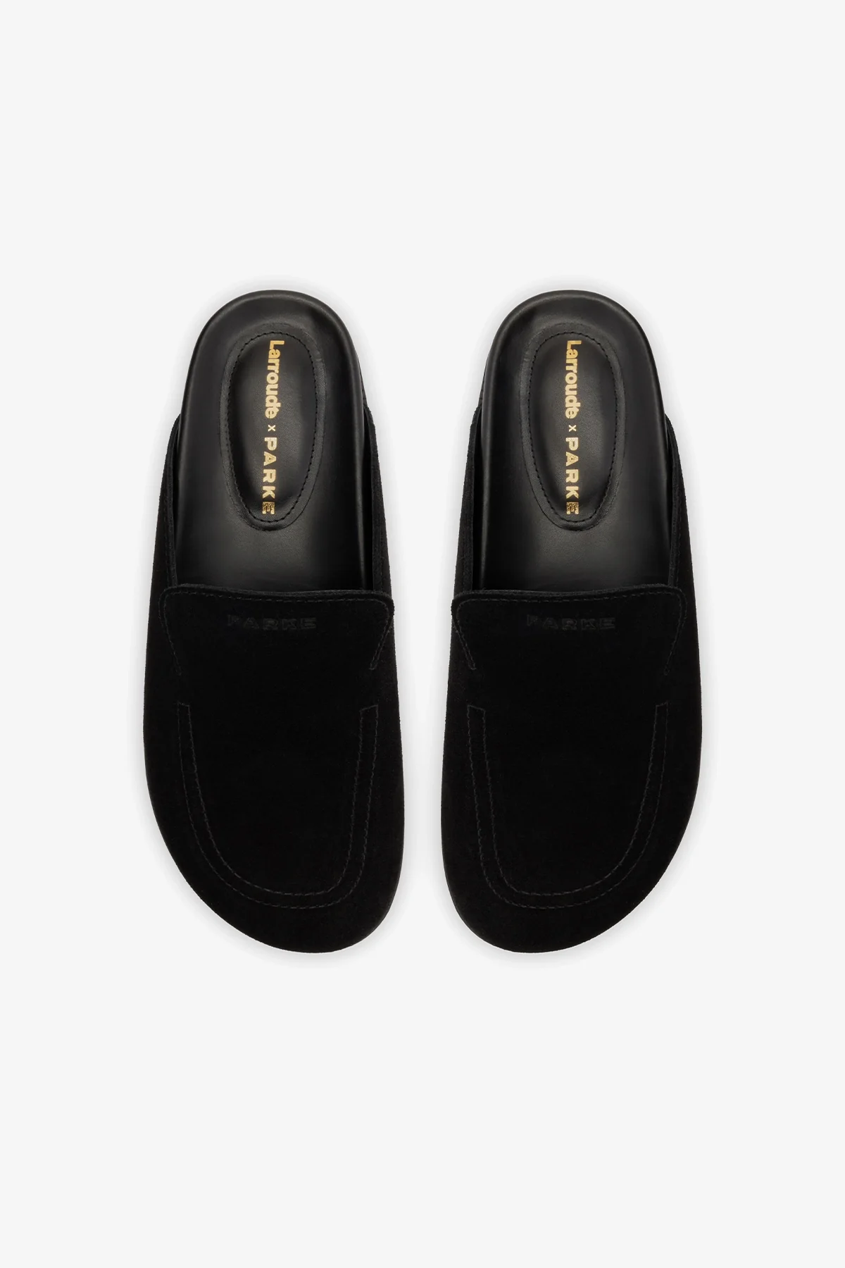 Larroudé x Parke Clog In Black Suede - Image 7