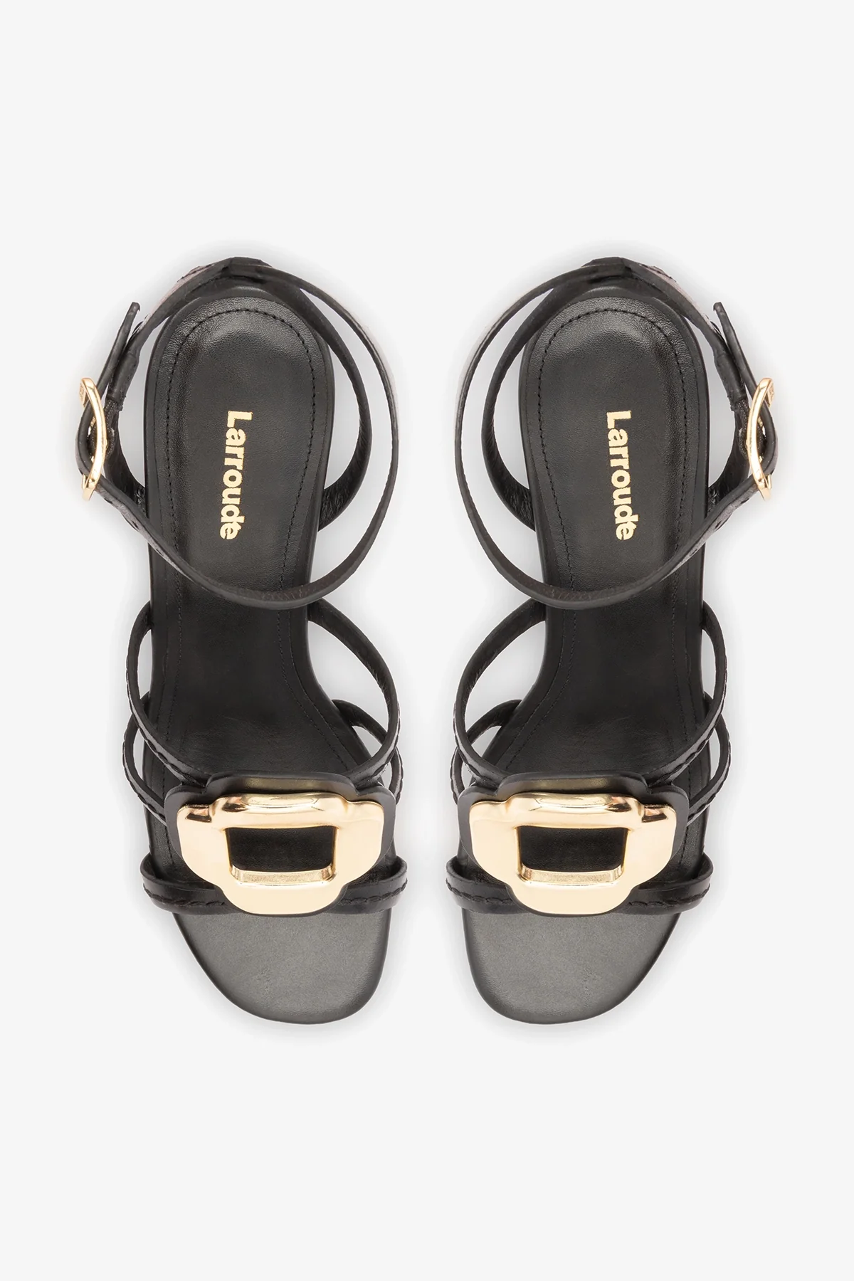 Margherita Block Sandal Black Leather - Image 7