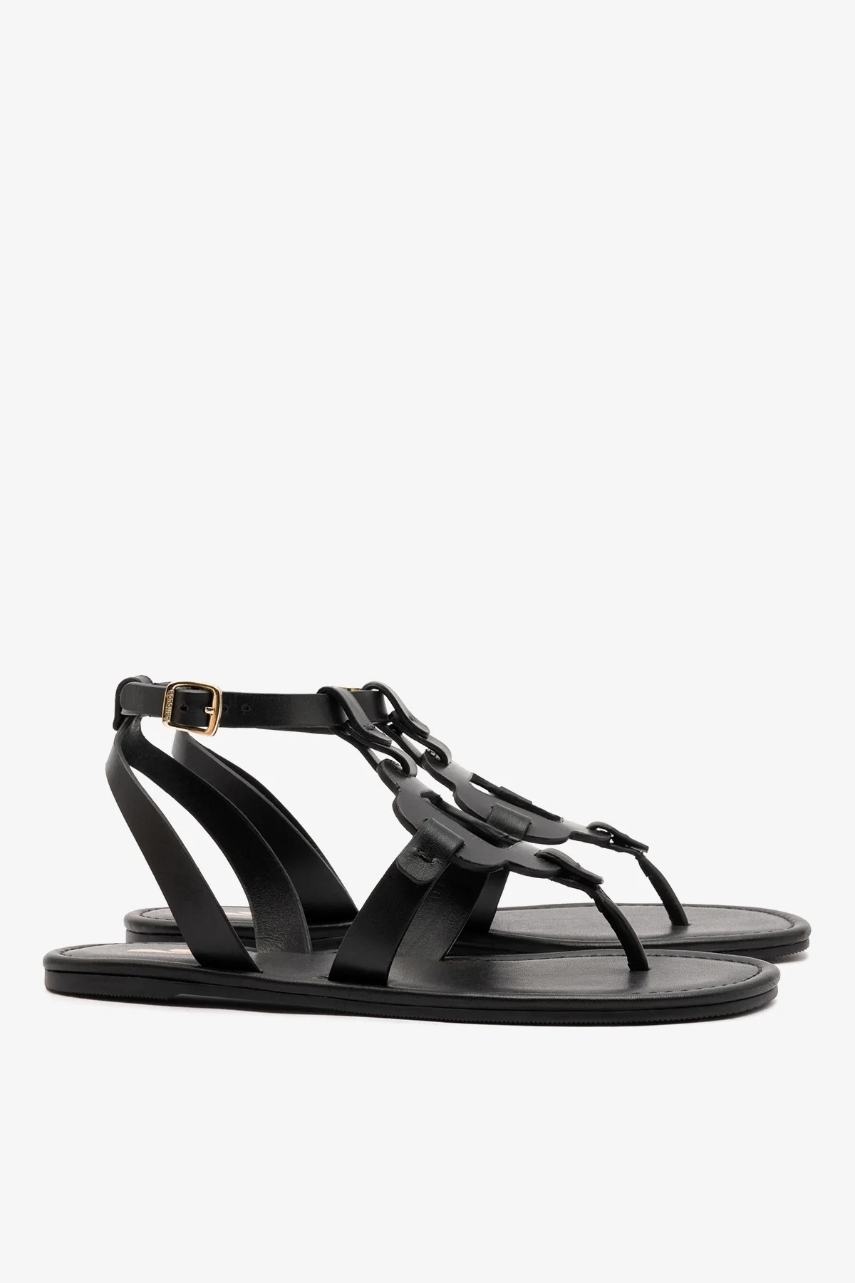 Margherita Sandal In Black Leather - Image 3