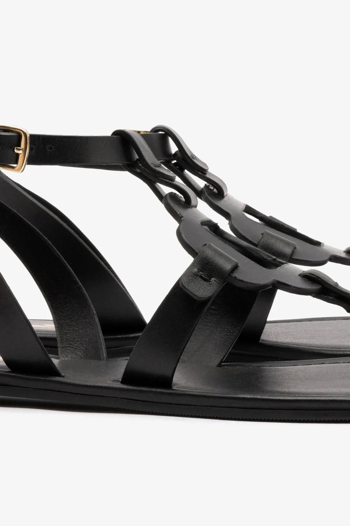 Margherita Sandal In Black Leather - Image 4