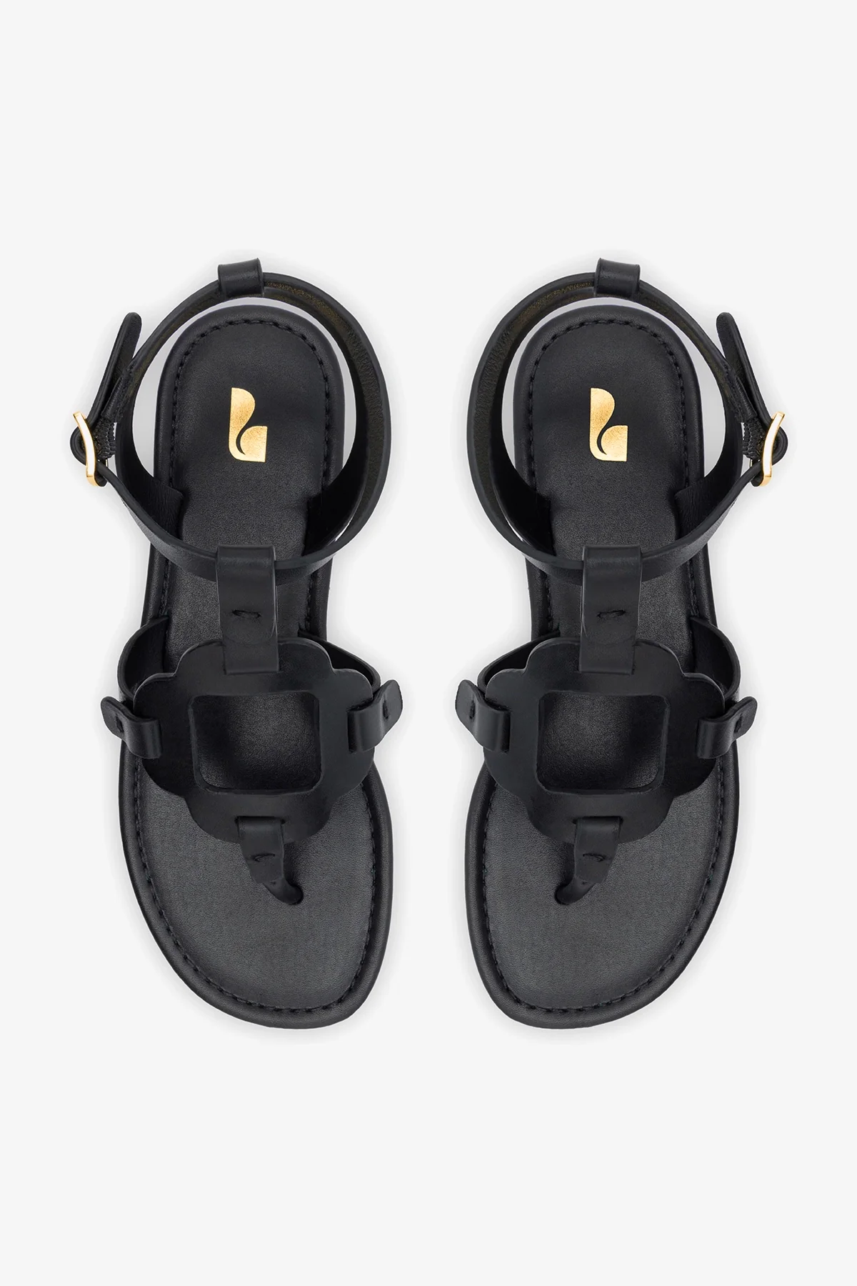 Margherita Sandal In Black Leather - Image 6