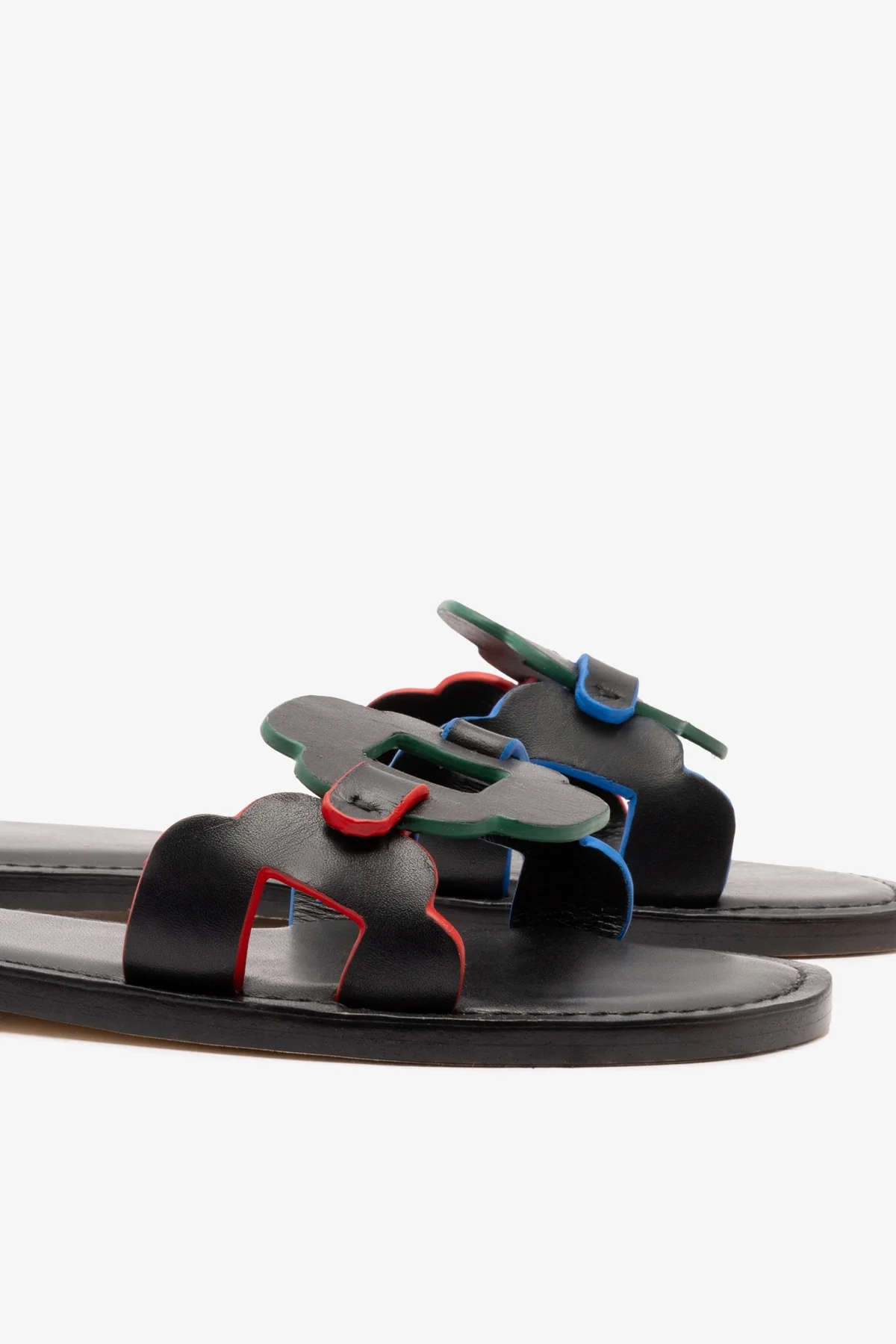 Margherita Slide In Black Leather - Image 4