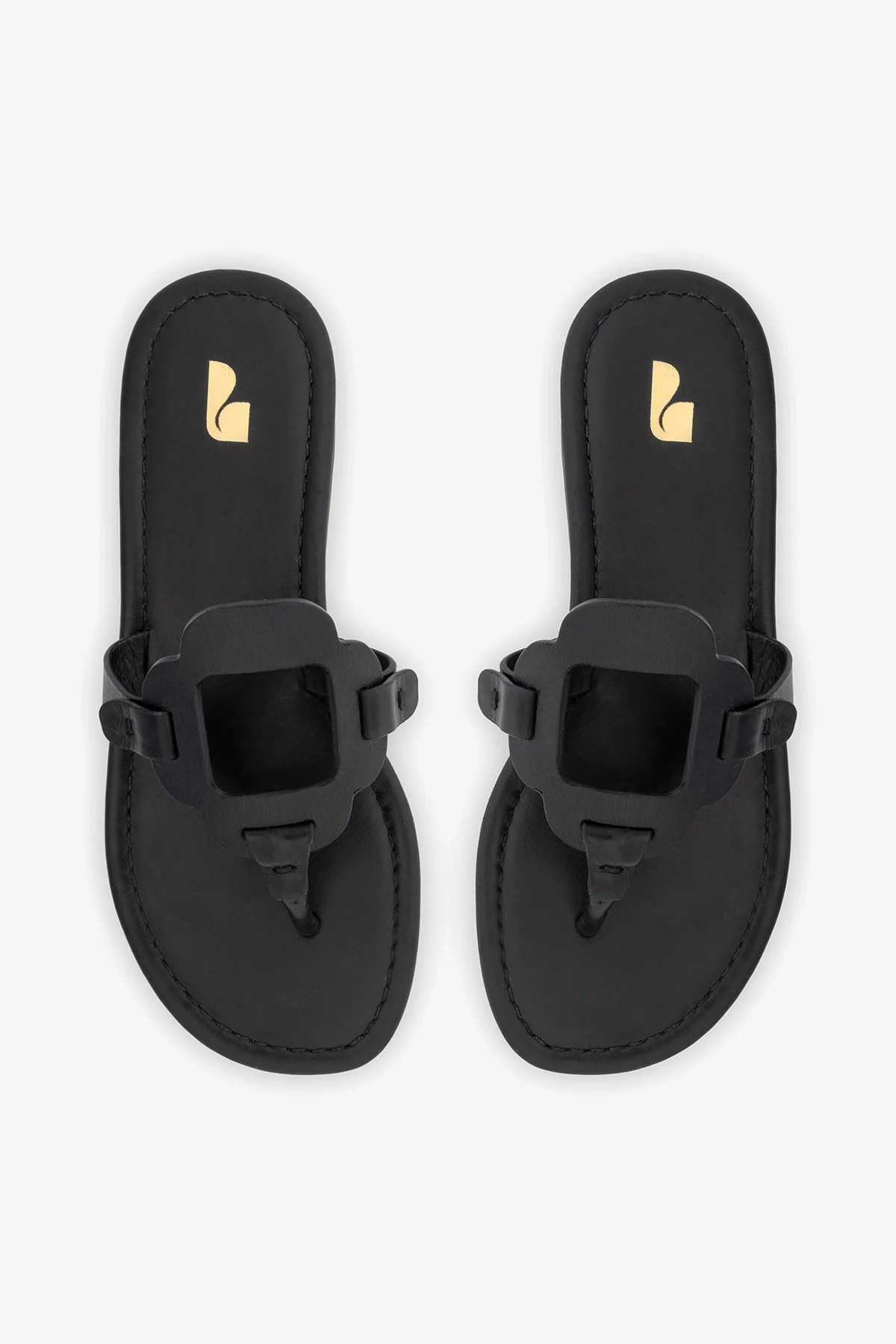 Margherita Thong Sandal In Black Leather - Image 6