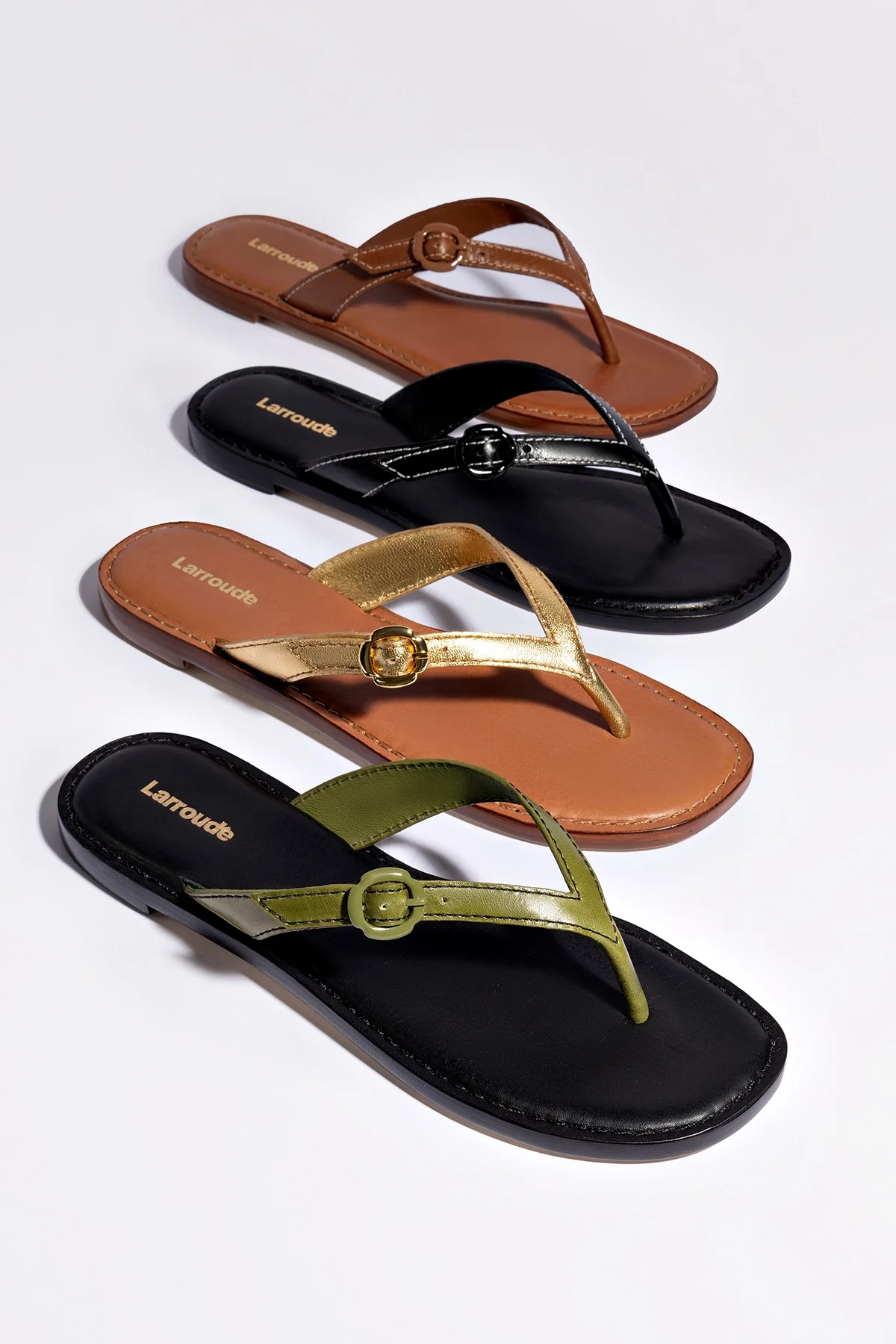 Mary Kate Flat Sandal In Black Leather - Image 6