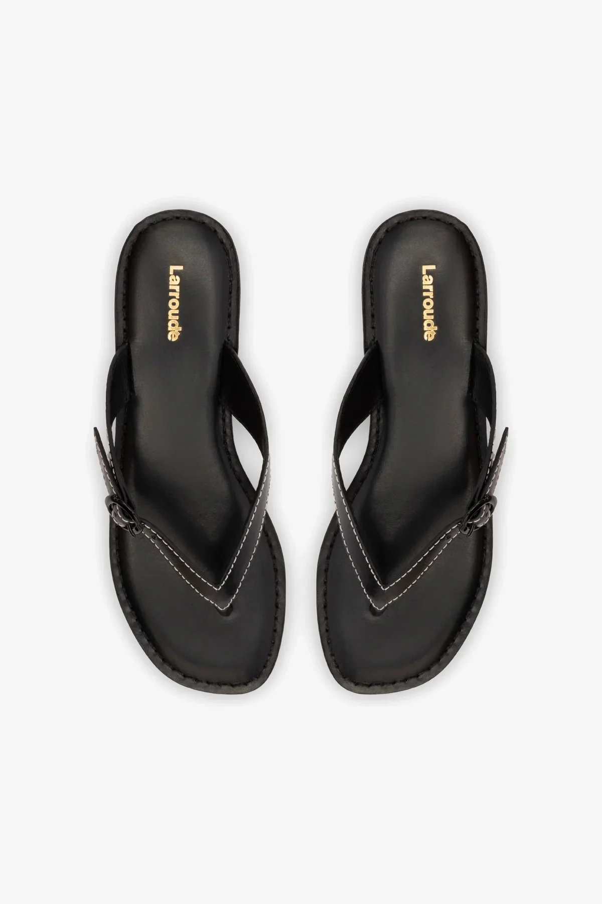 Mary Kate Flat Sandal In Black Leather - Image 7