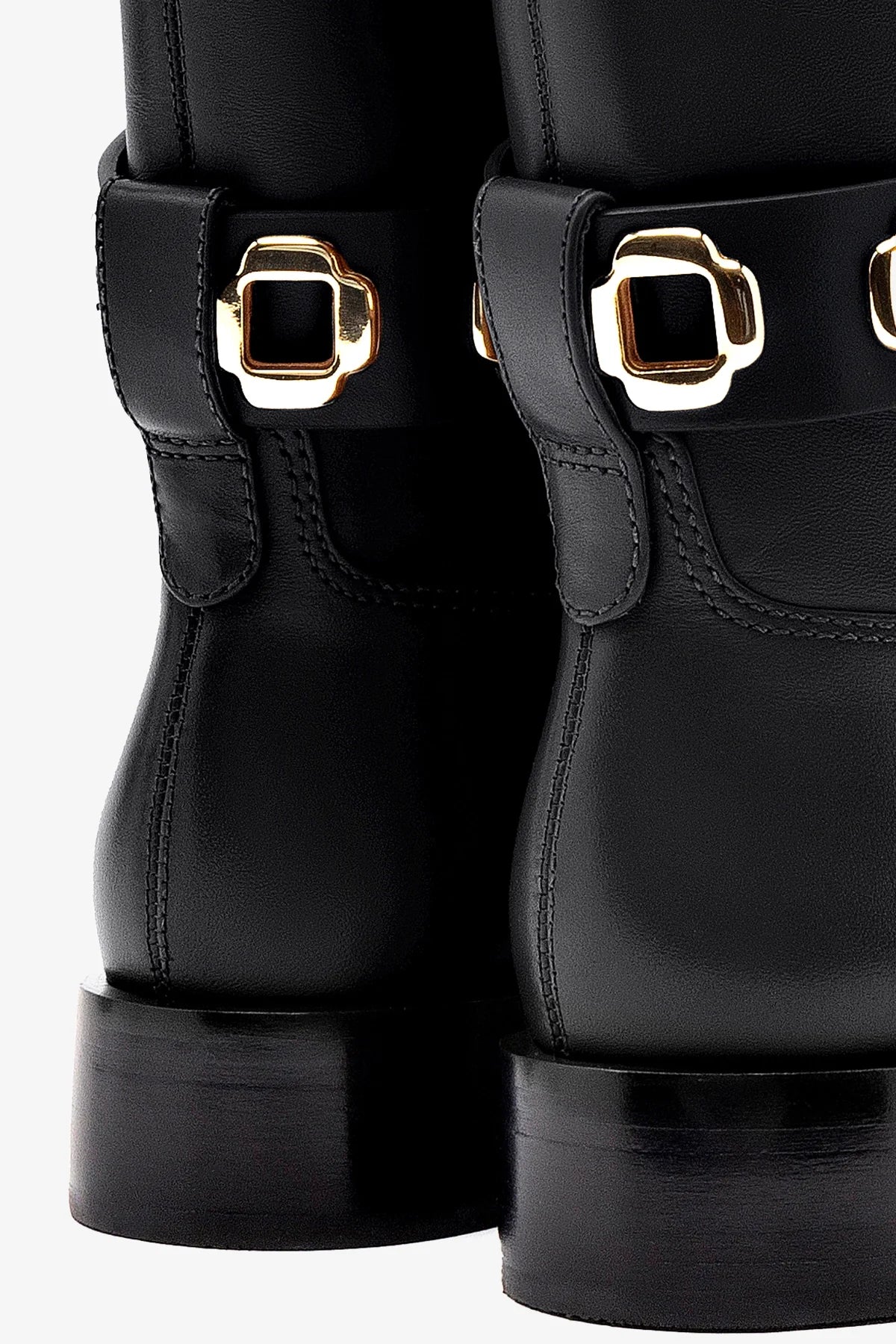 Milan Flat Boot In Black Leather - Image 4