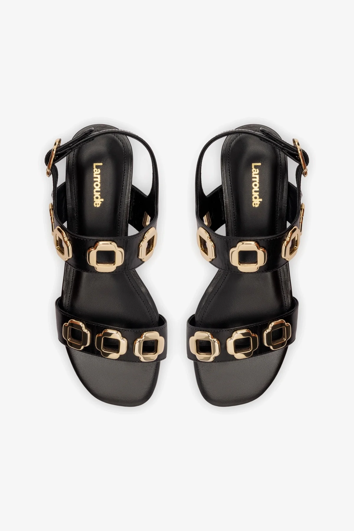 Milan Flat Sandal In Black Leather - Image 7