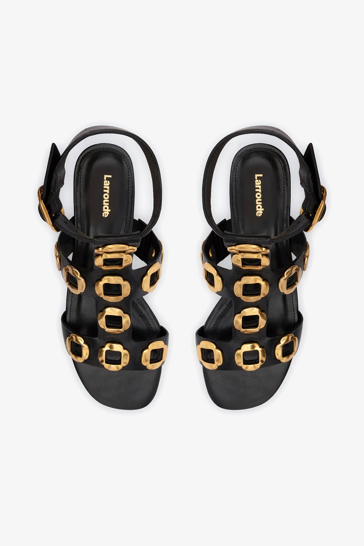 Milan Gladiator Flat In Black Leather - Image 6