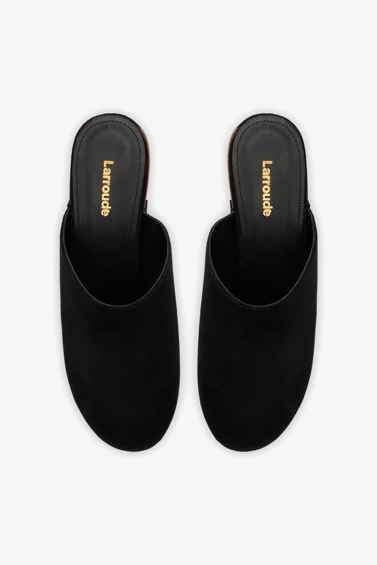 Miso Wooden Platform Clog In Black Suede - Image 7