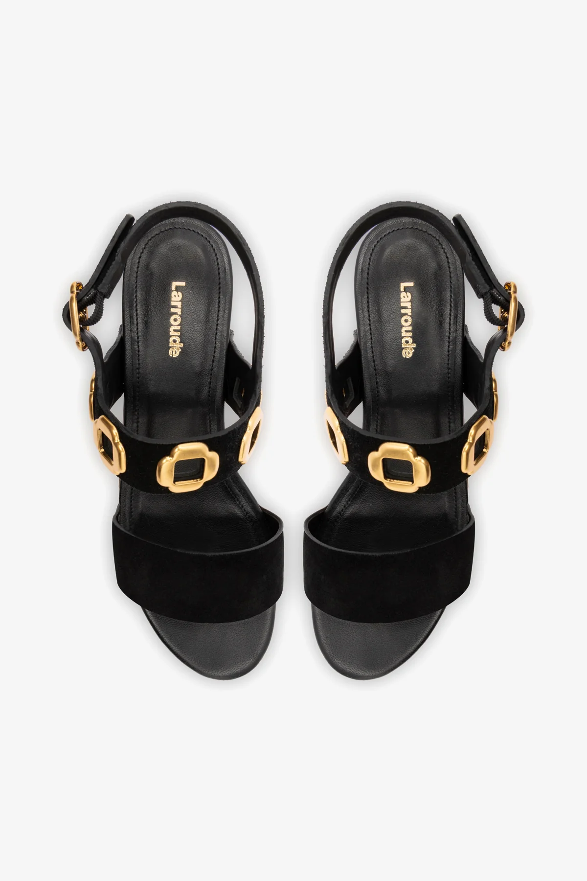 Miso Wooden Platform Sandal In Black Suede - Image 4