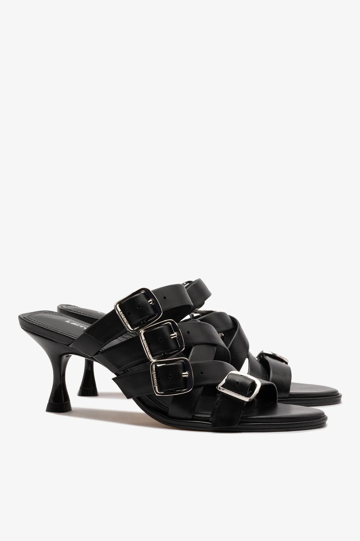 Patti Mule In Black Leather - Image 3