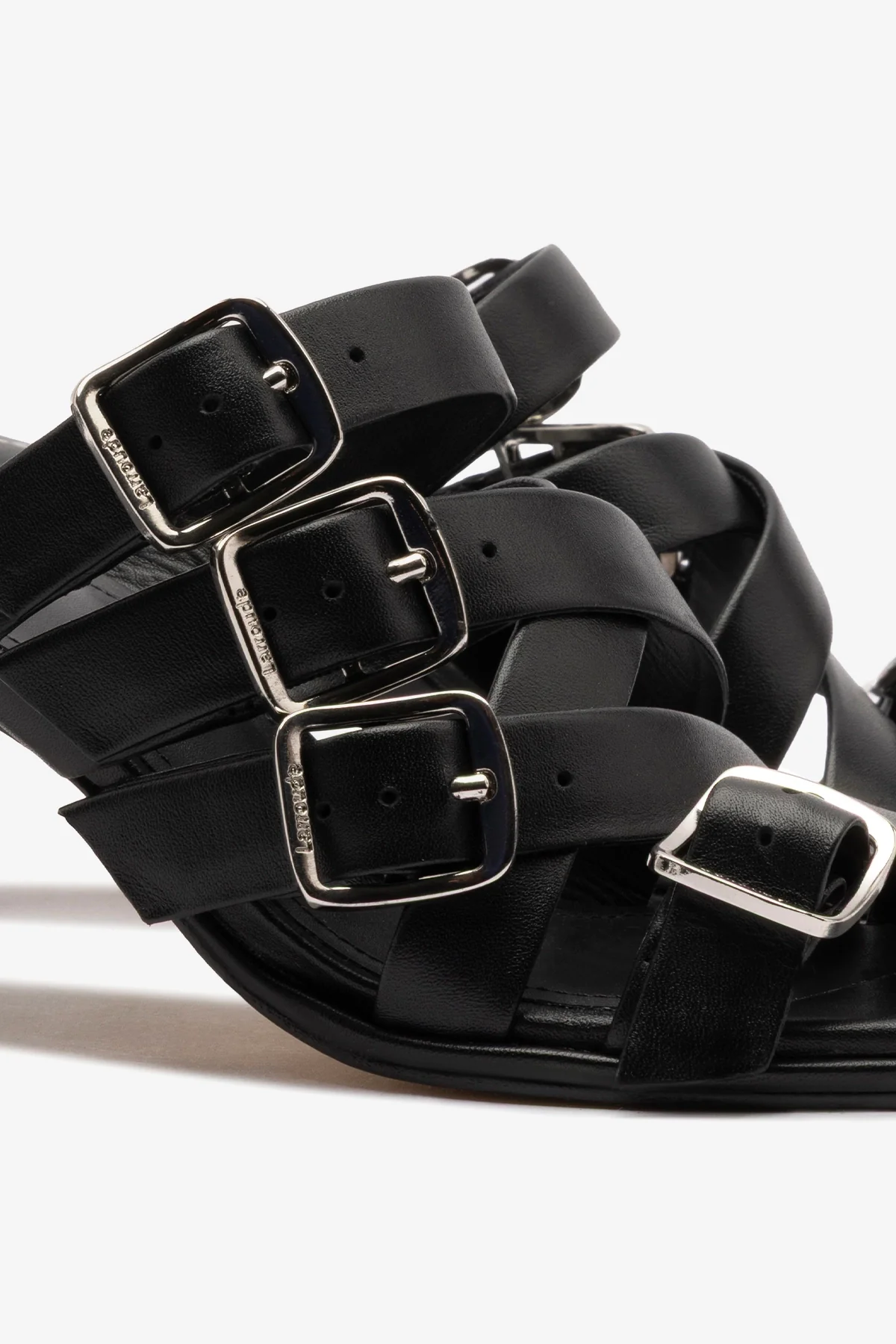 Patti Mule In Black Leather - Image 4