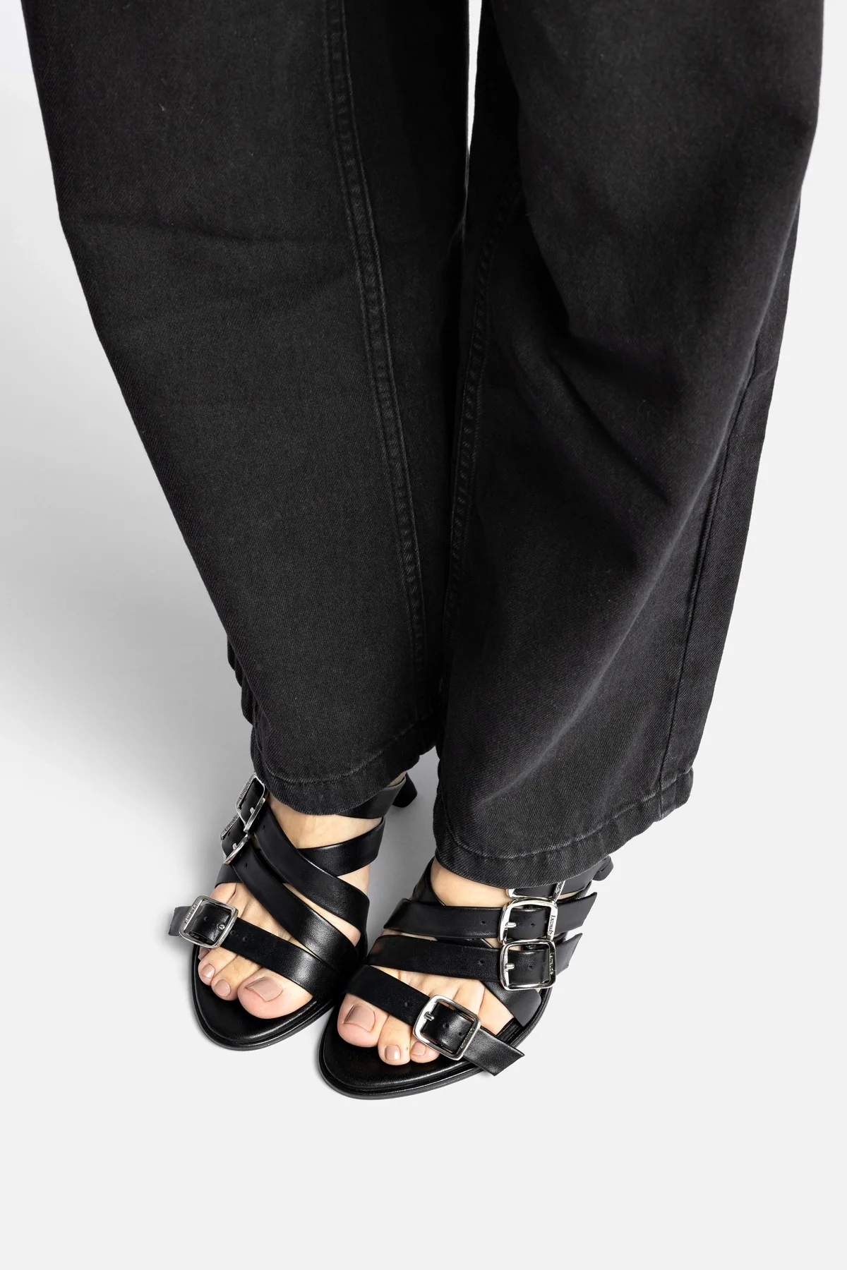 Patti Mule In Black Leather - Image 5