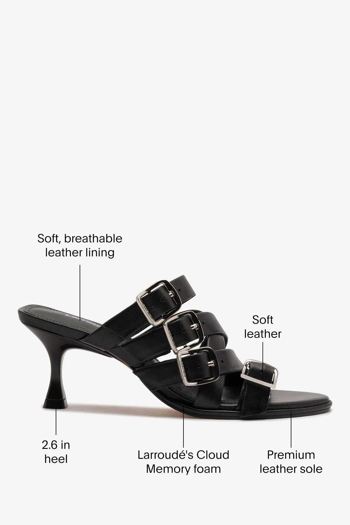 Patti Mule In Black Leather - Image 6