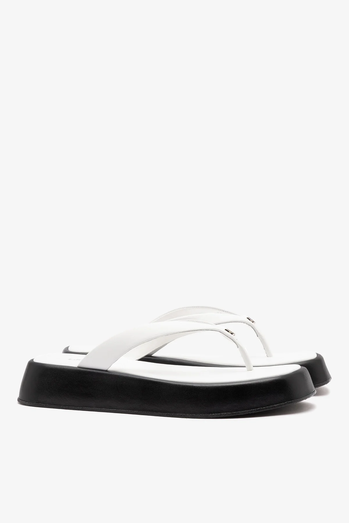Roxy Thong Sandal Black and White Leather - Image 3