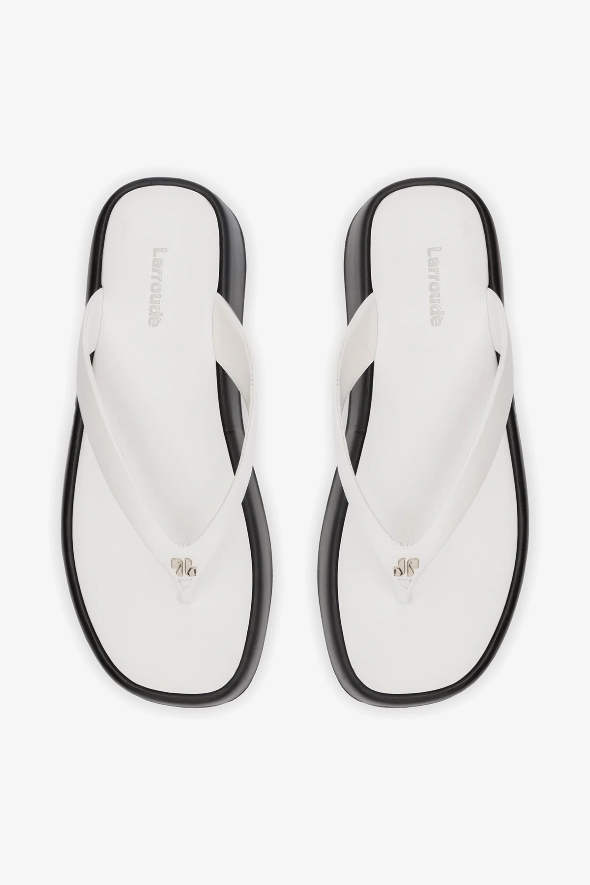 Roxy Thong Sandal Black and White Leather - Image 7