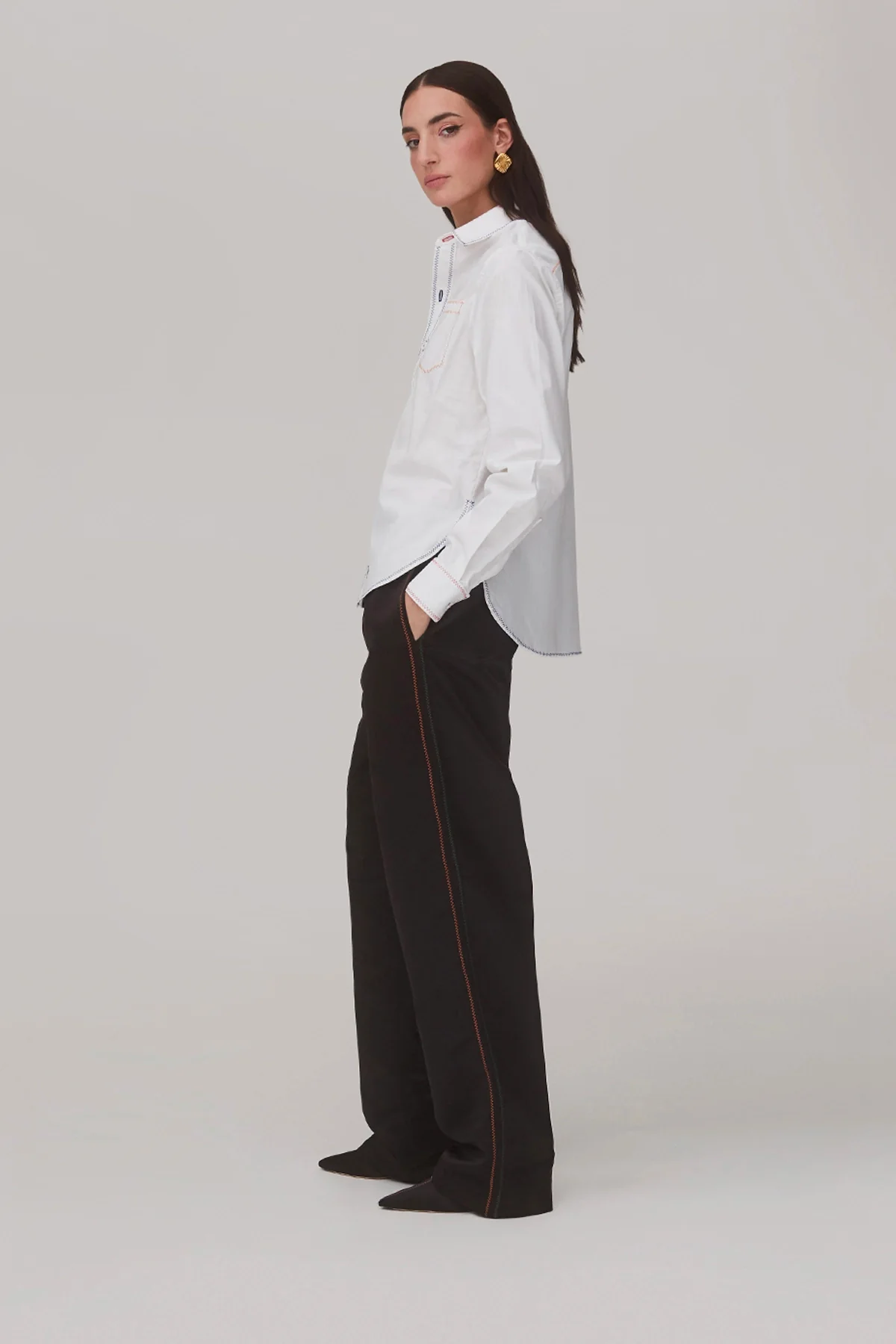 Sally Jogger Pant In Black Satin - Image 3