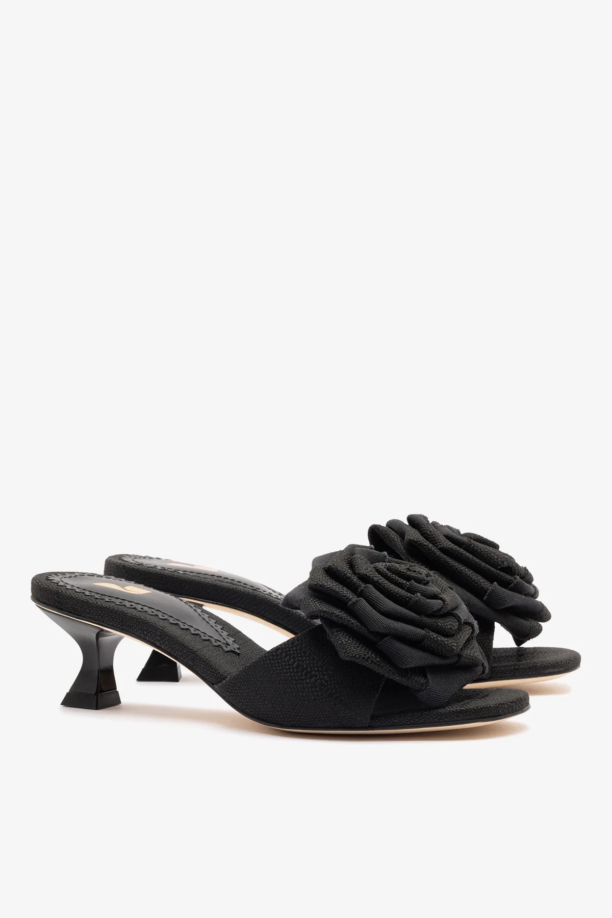 Scarlet Low Mule In Black Raffia - Image 3