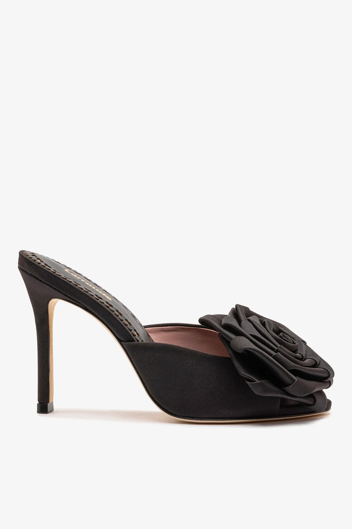 Scarlet Mule In Black SatIn