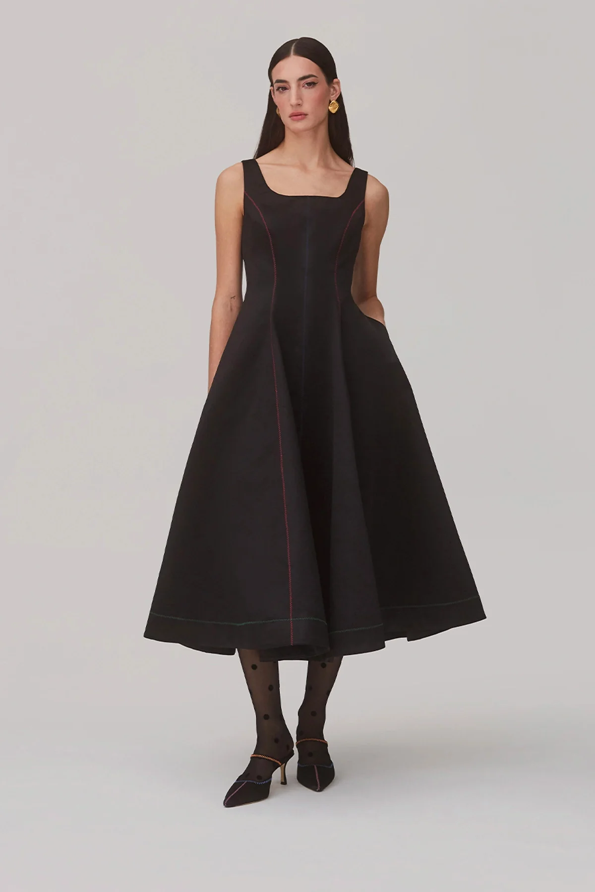 Sophia Dress In Black Satin - Image 3
