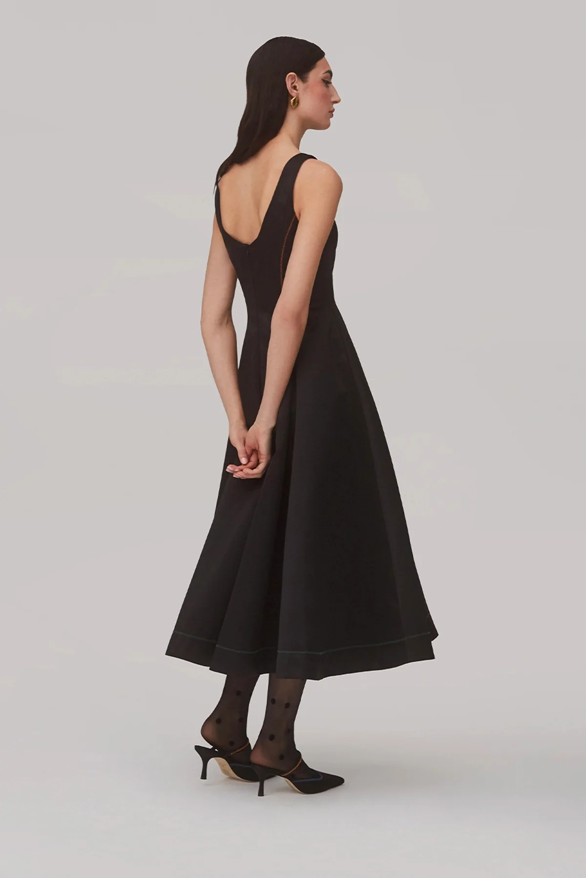 Sophia Dress In Black Satin - Image 4