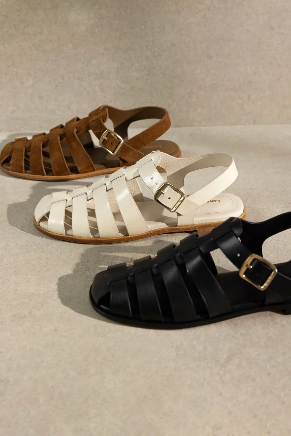Stevie Flat Sandal In Black Leather - Image 2