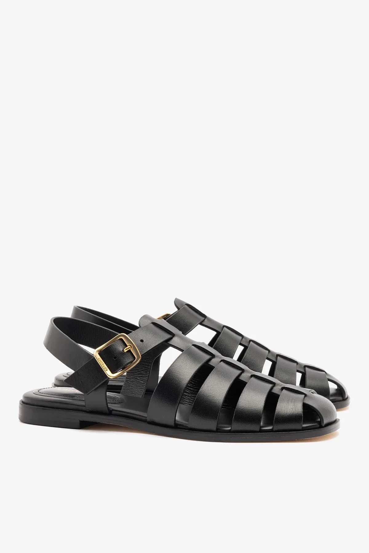 Stevie Flat Sandal In Black Leather - Image 3