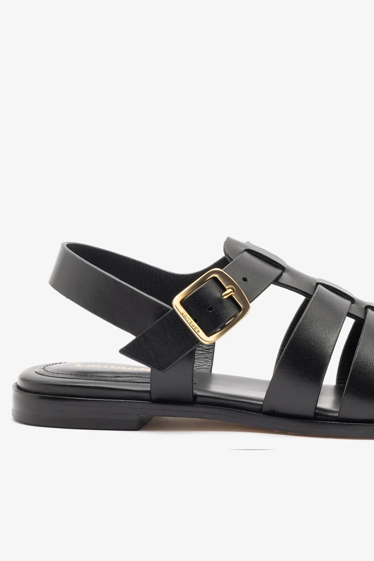Stevie Flat Sandal In Black Leather - Image 4