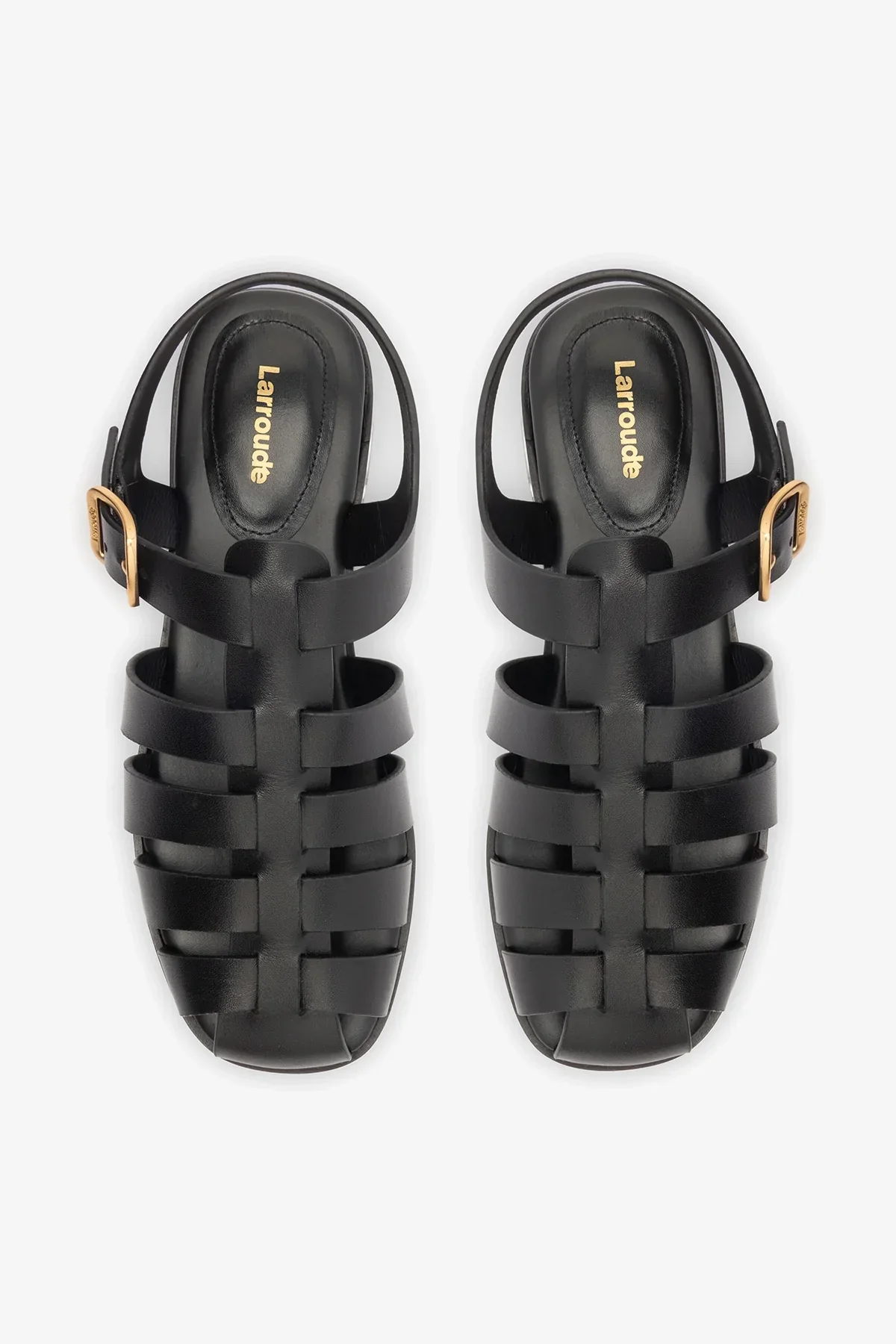 Stevie Flat Sandal In Black Leather - Image 5