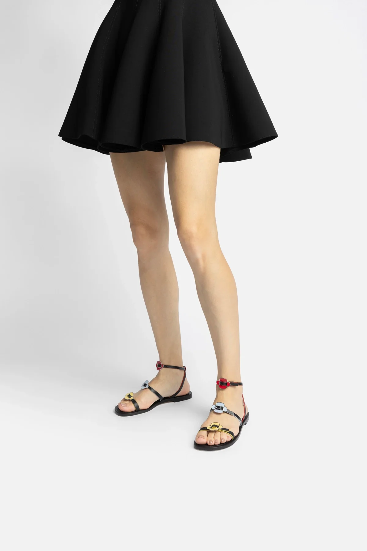 Tinx Flat Sandal In Black Leather - Image 2