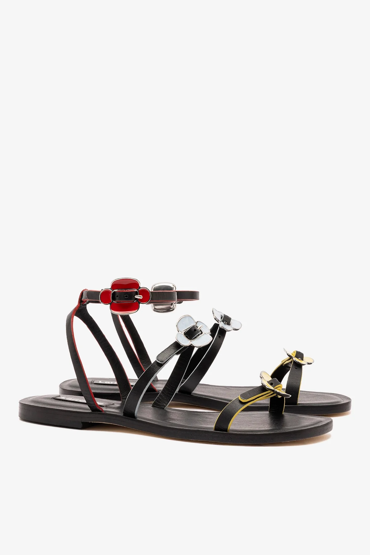 Tinx Flat Sandal In Black Leather - Image 3