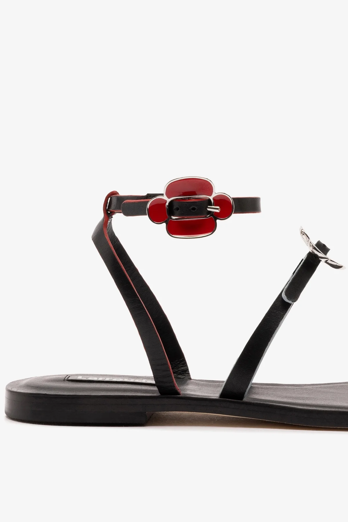 Tinx Flat Sandal In Black Leather - Image 4