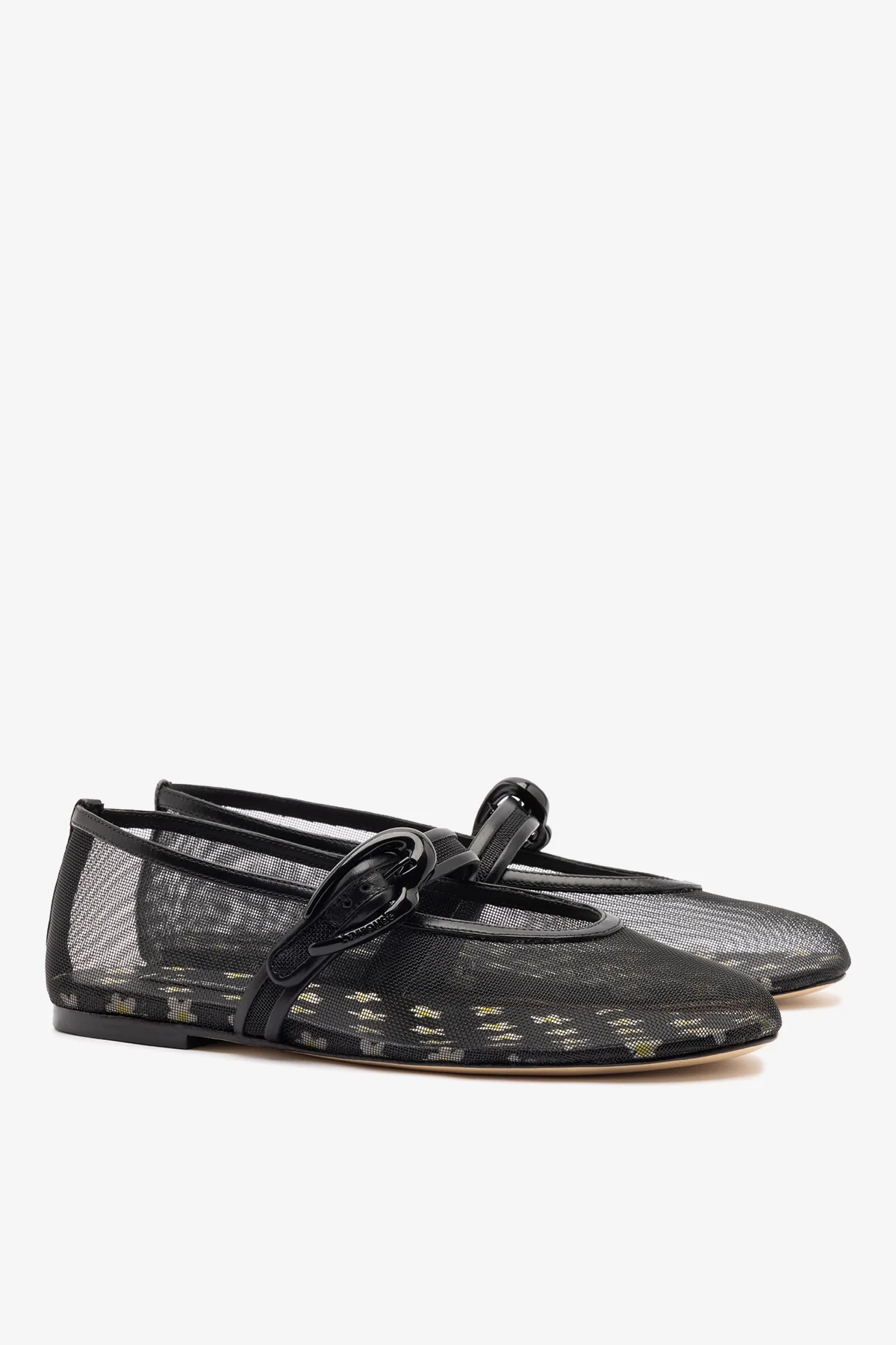 Verona Mesh Ballet Flat In Black Mesh and Leather - Image 3