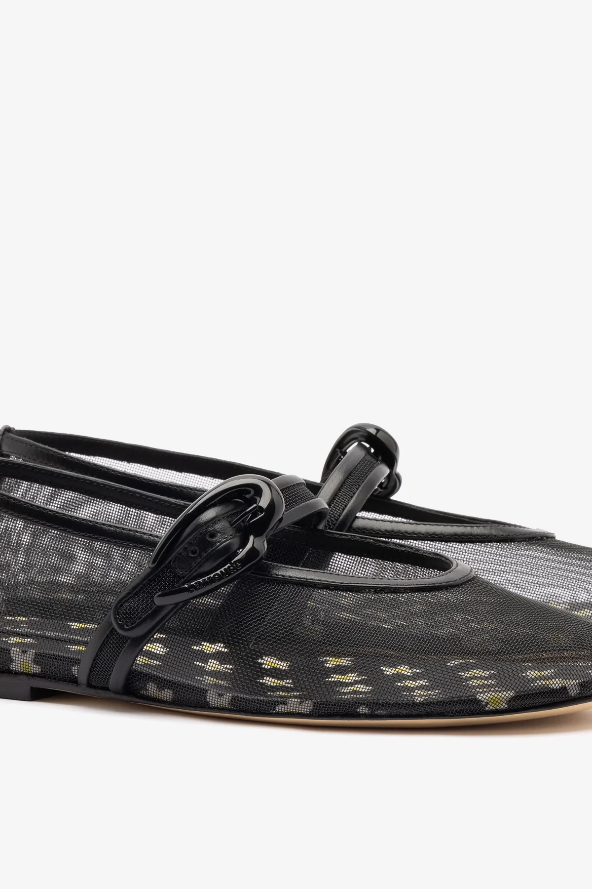 Verona Mesh Ballet Flat In Black Mesh and Leather - Image 4