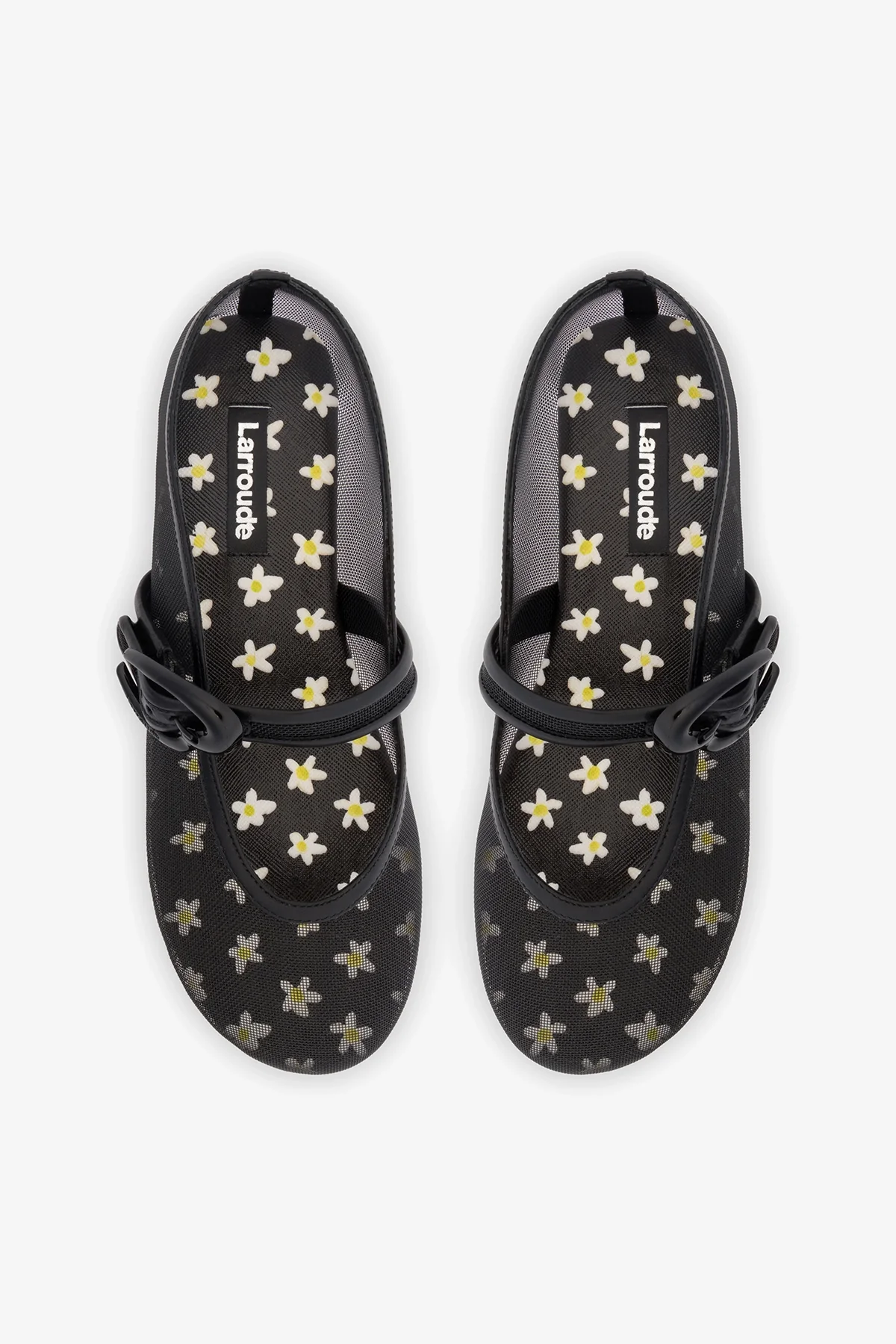 Verona Mesh Ballet Flat In Black Mesh and Leather - Image 6