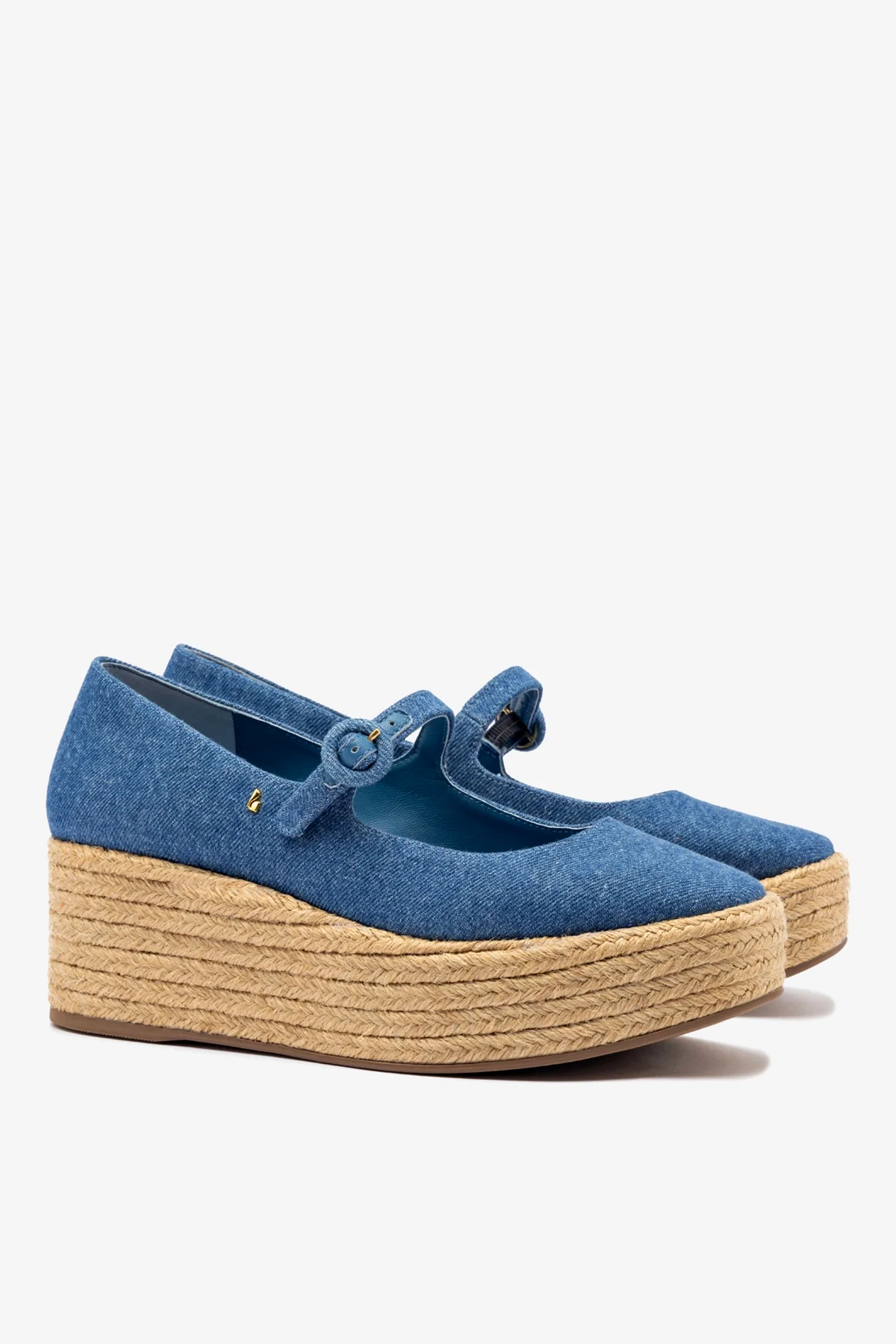 Blair Flatform In Blue Stoned Denim - Image 3