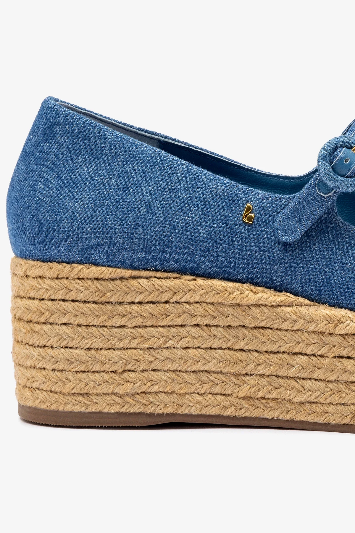 Blair Flatform In Blue Stoned Denim - Image 4