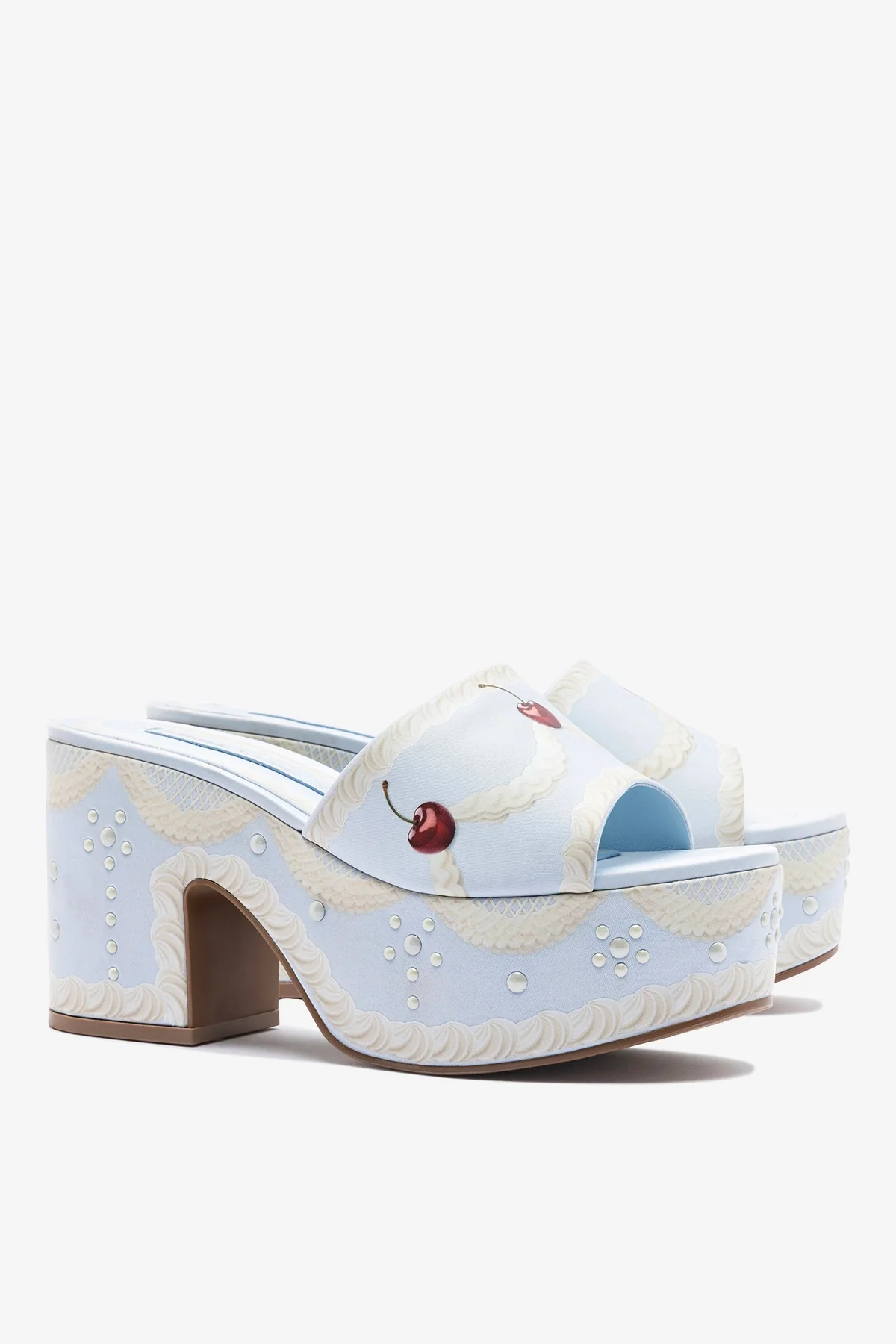 Larroudé x Tanner Fletcher: Miso Cake Mule Blue Satin - Image 3