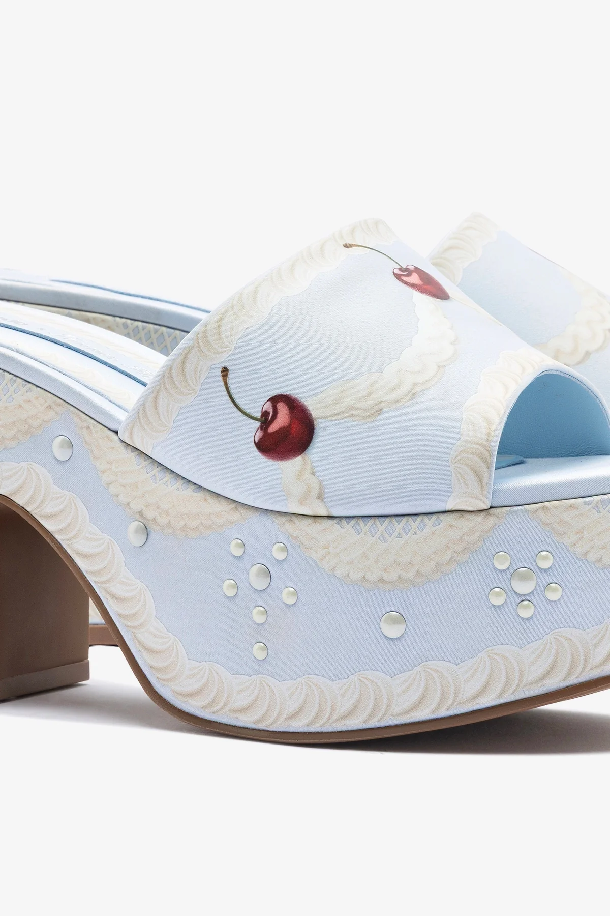 Larroudé x Tanner Fletcher: Miso Cake Mule Blue Satin - Image 4