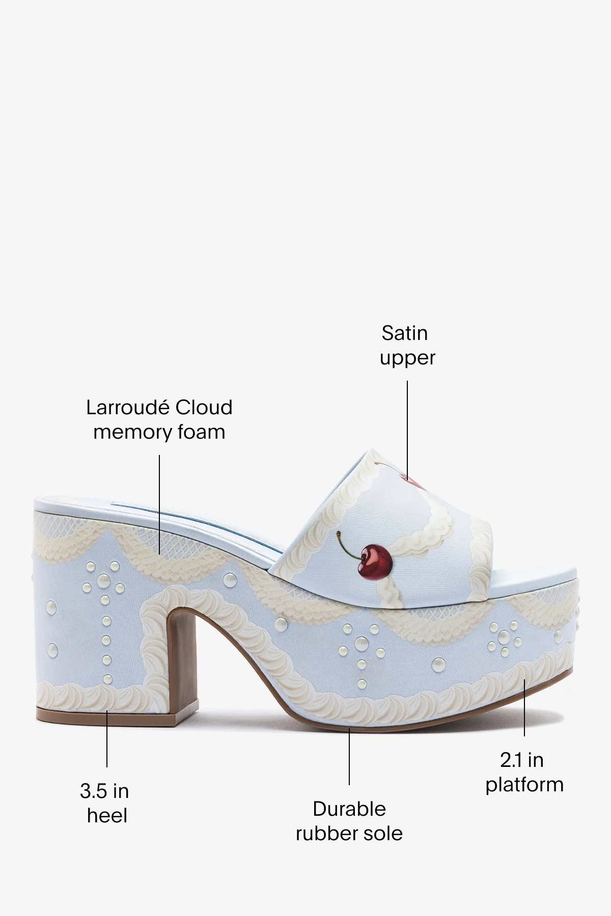 Larroudé x Tanner Fletcher: Miso Cake Mule Blue Satin - Image 5