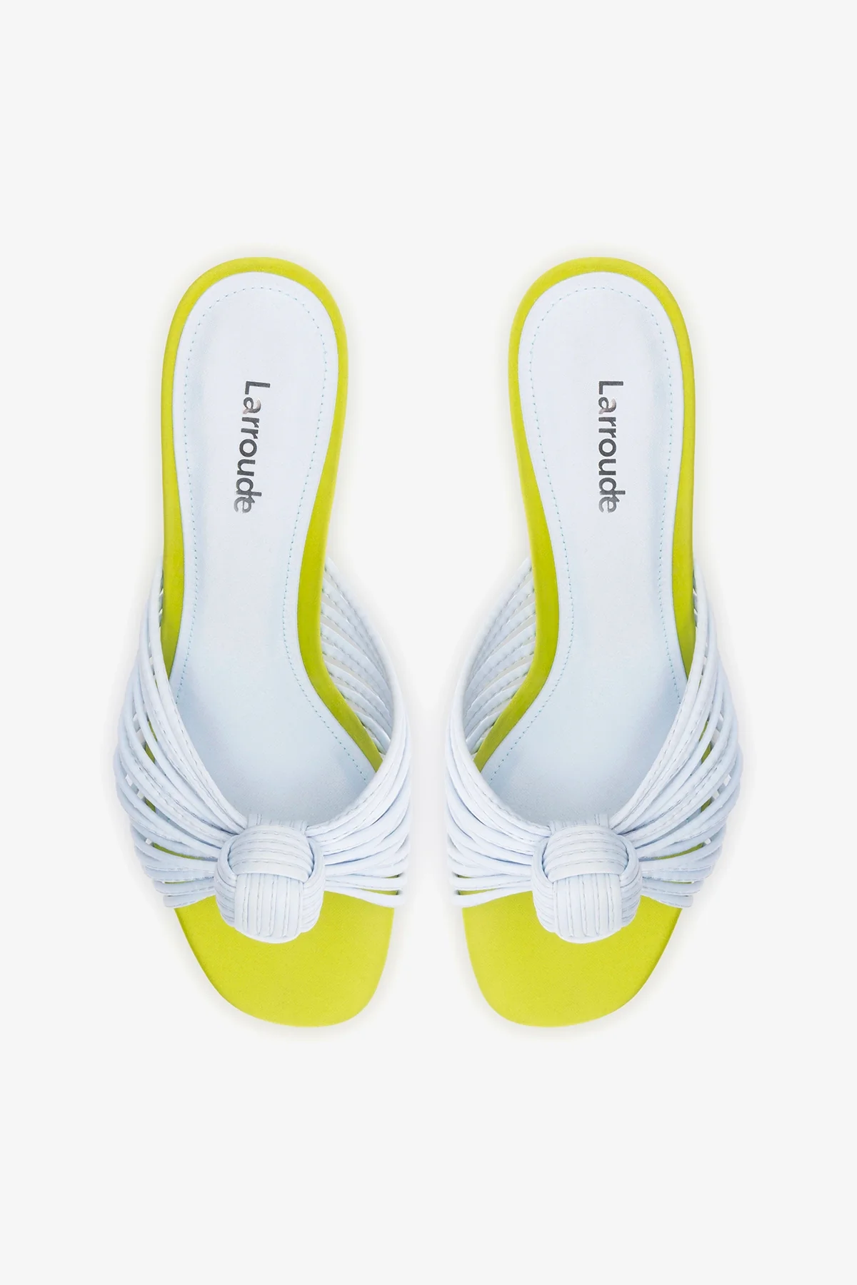 Valerie Mule Powder Blue and Green Satin - Image 7
