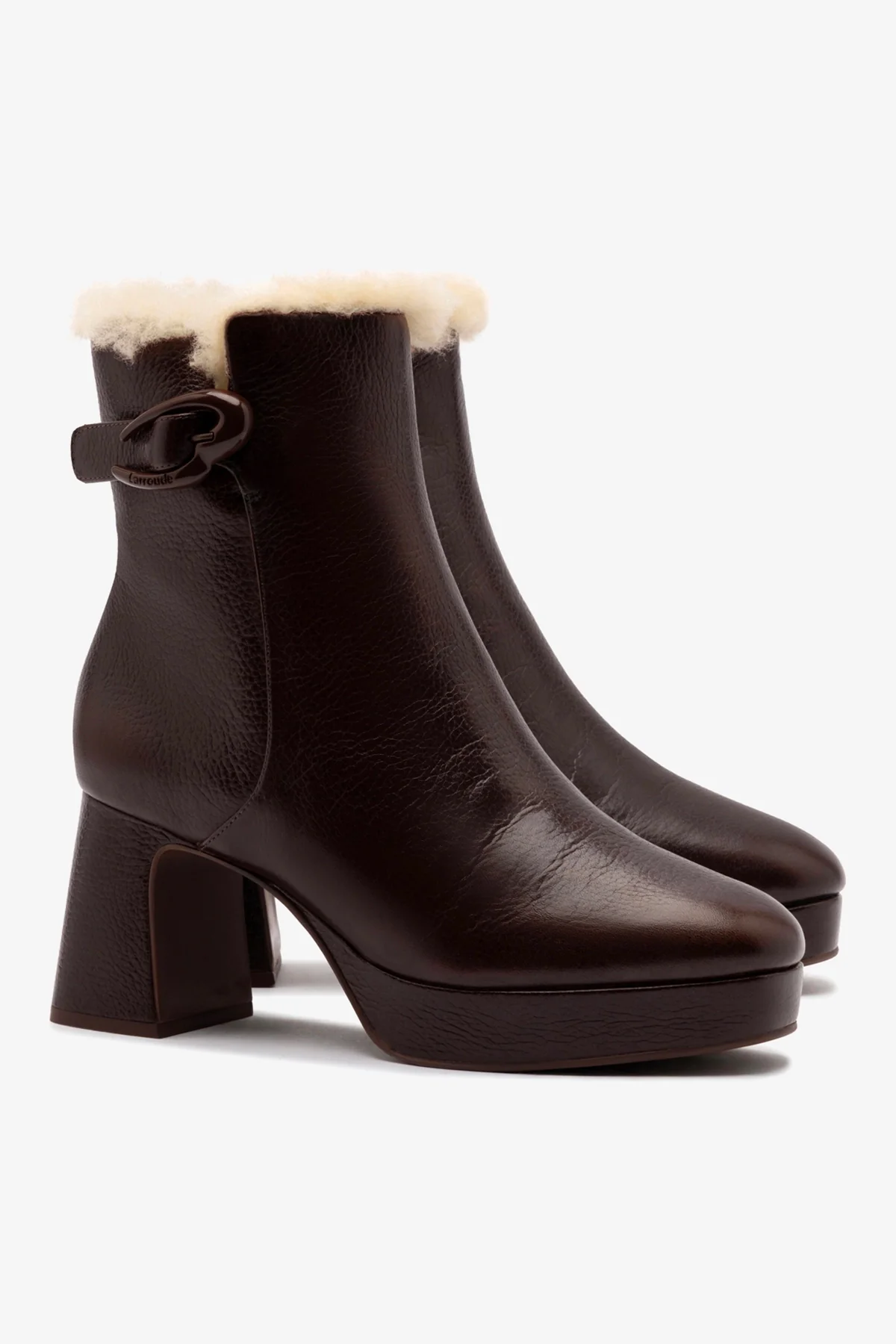 Dolly Verona Low Boot In Brown Leather And Natural Shearling - Image 3