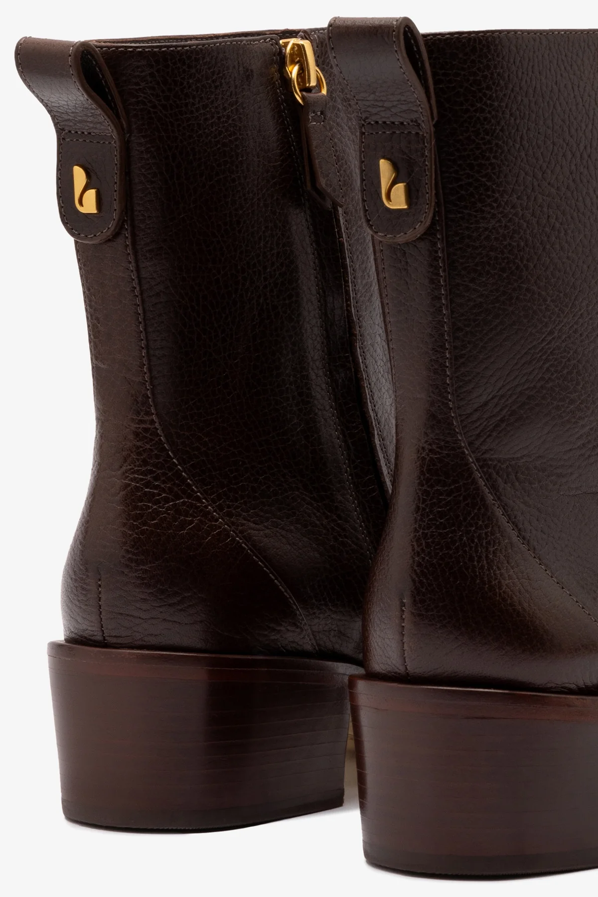 Florencia Low Boot In Brown Leather - Image 4